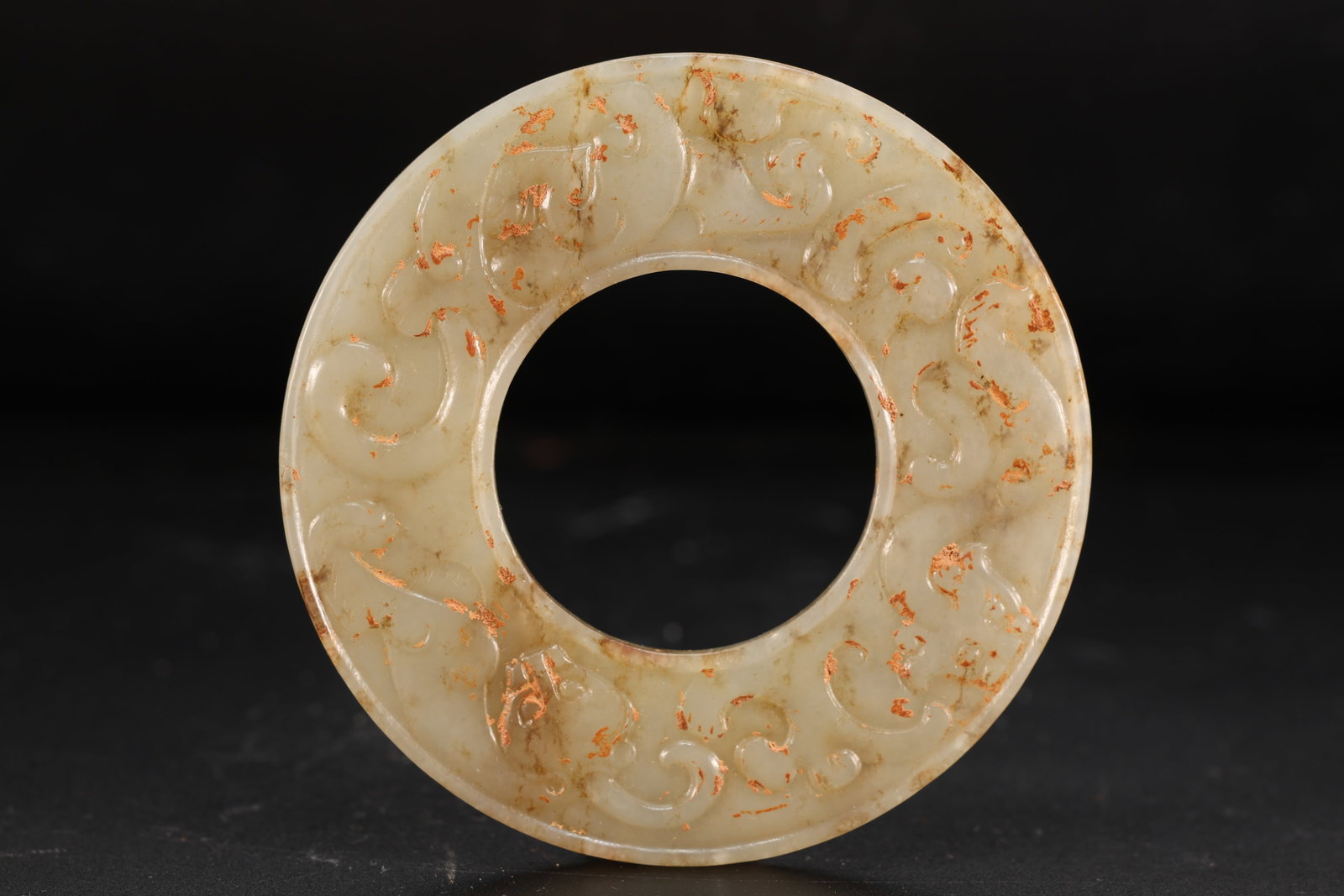 Jade Carved Beast Pattern Bi (1 of 6)