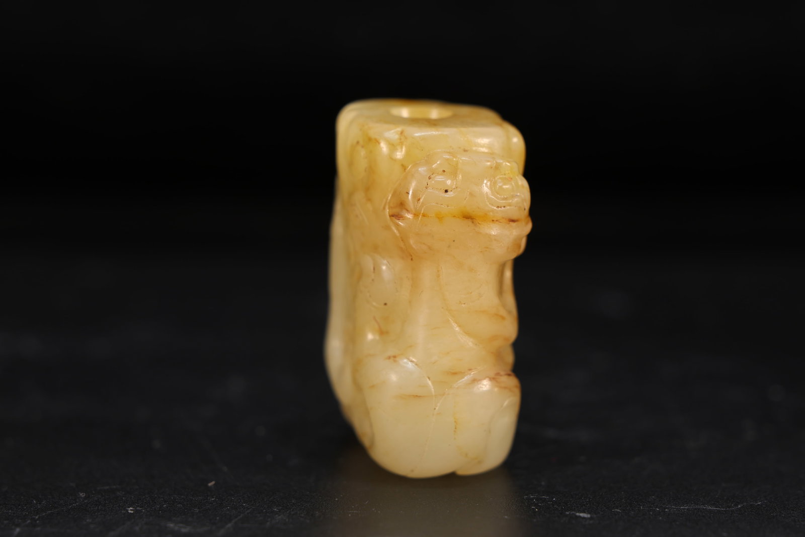 Jade Carved Chi Dragon Pattern Ornament - 2