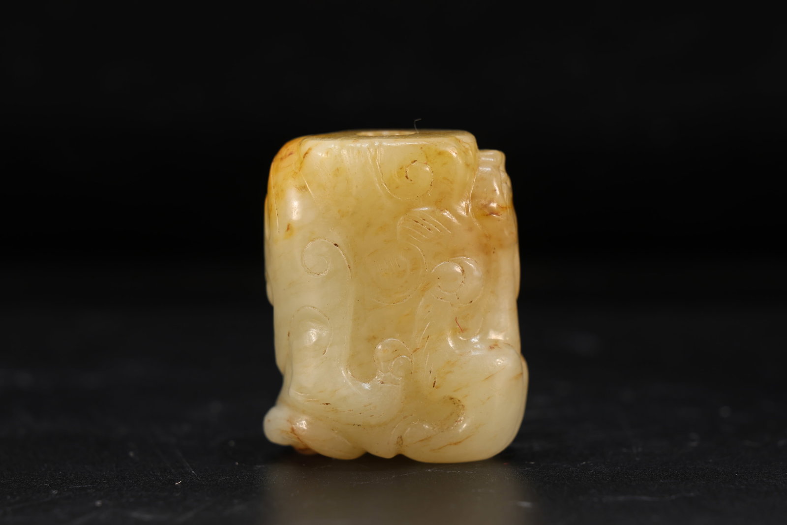 Jade Carved Chi Dragon Pattern Ornament - 3