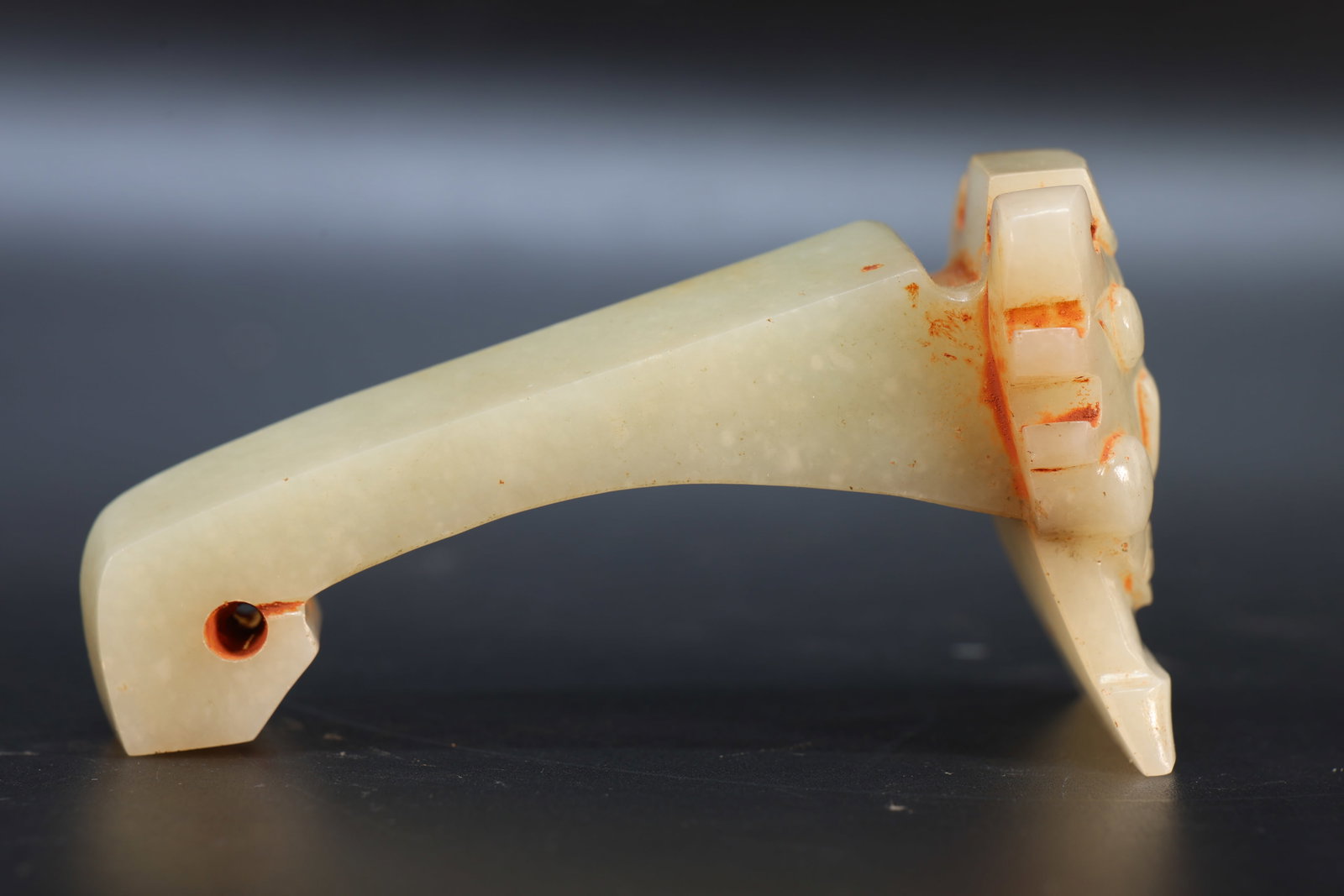 Jade Carved Beast Face Shape Ornament - 2