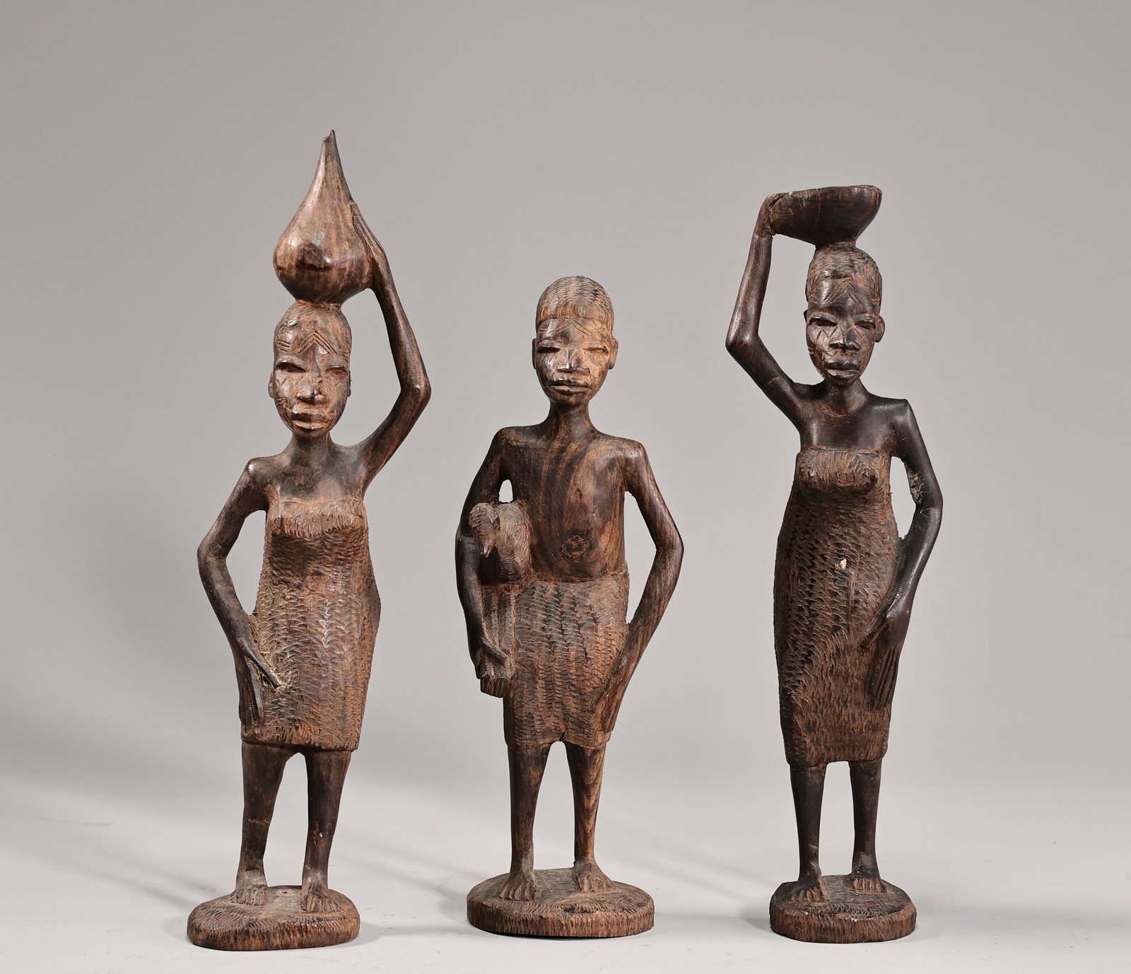 African Tribal Native Folk Art Wooden Carved Statues (1 of 8)
