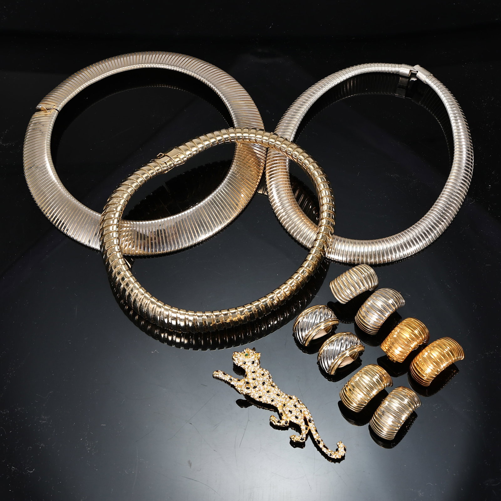 Vintage 80s Tubogas Gas Pipe Style Necklace And Earrings (1 of 6)
