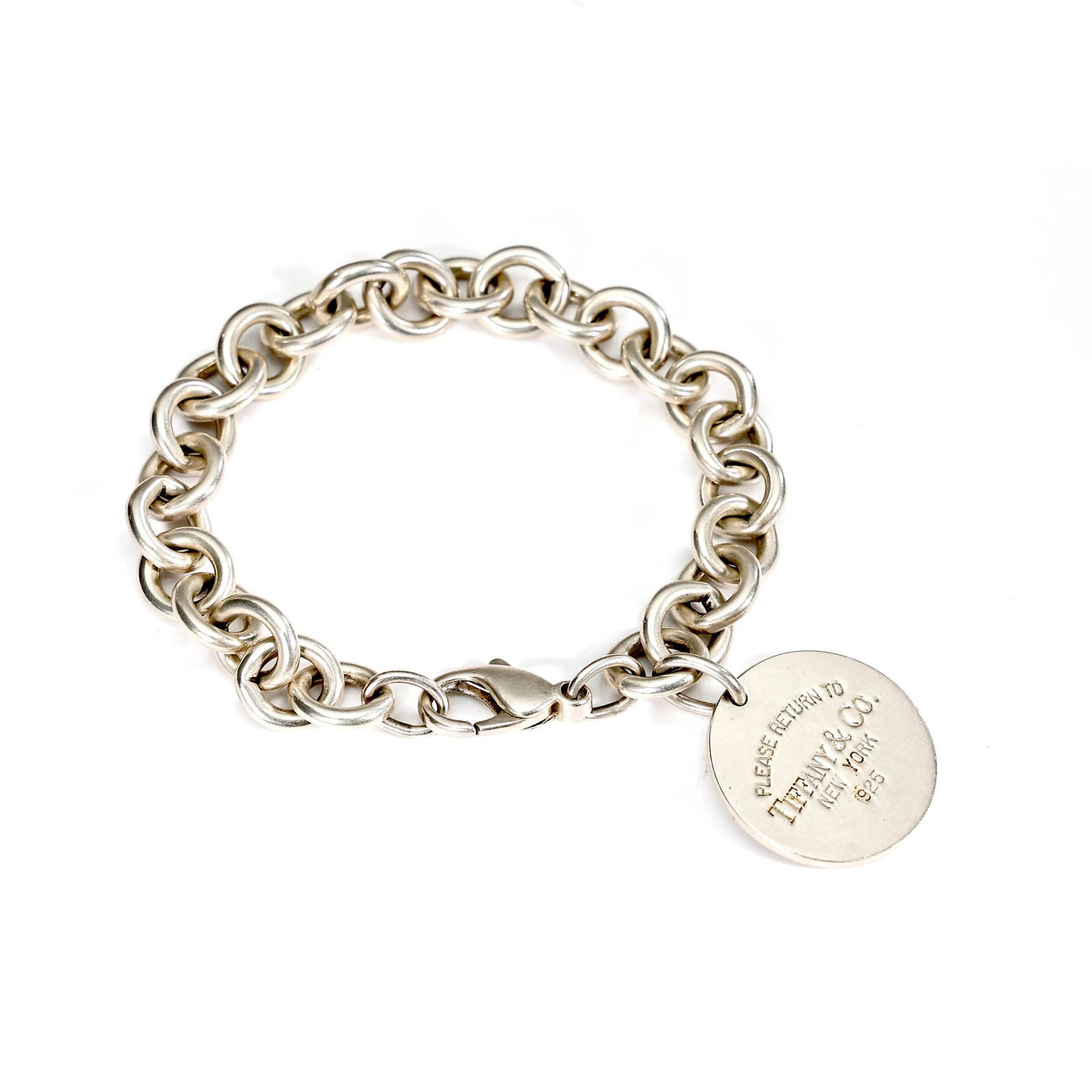 Tiffany & Co. Round Tag Charm Sterling Silver Bracelet (1 of 6)