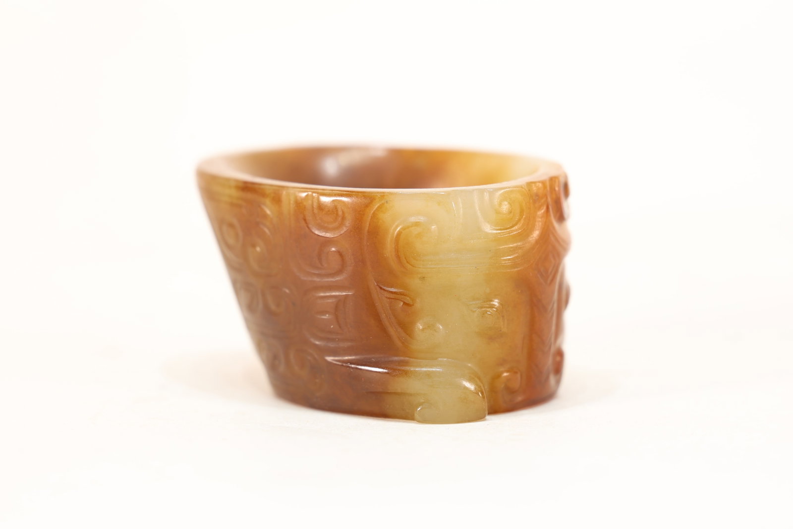 Jade Carved Beast Face Pattern Thumb Ring (1 of 6)