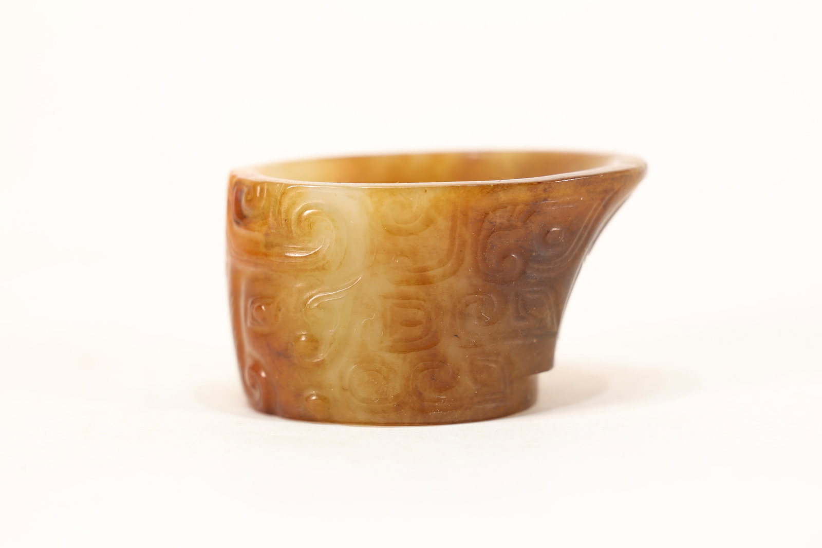 Jade Carved Beast Face Pattern Thumb Ring - 3