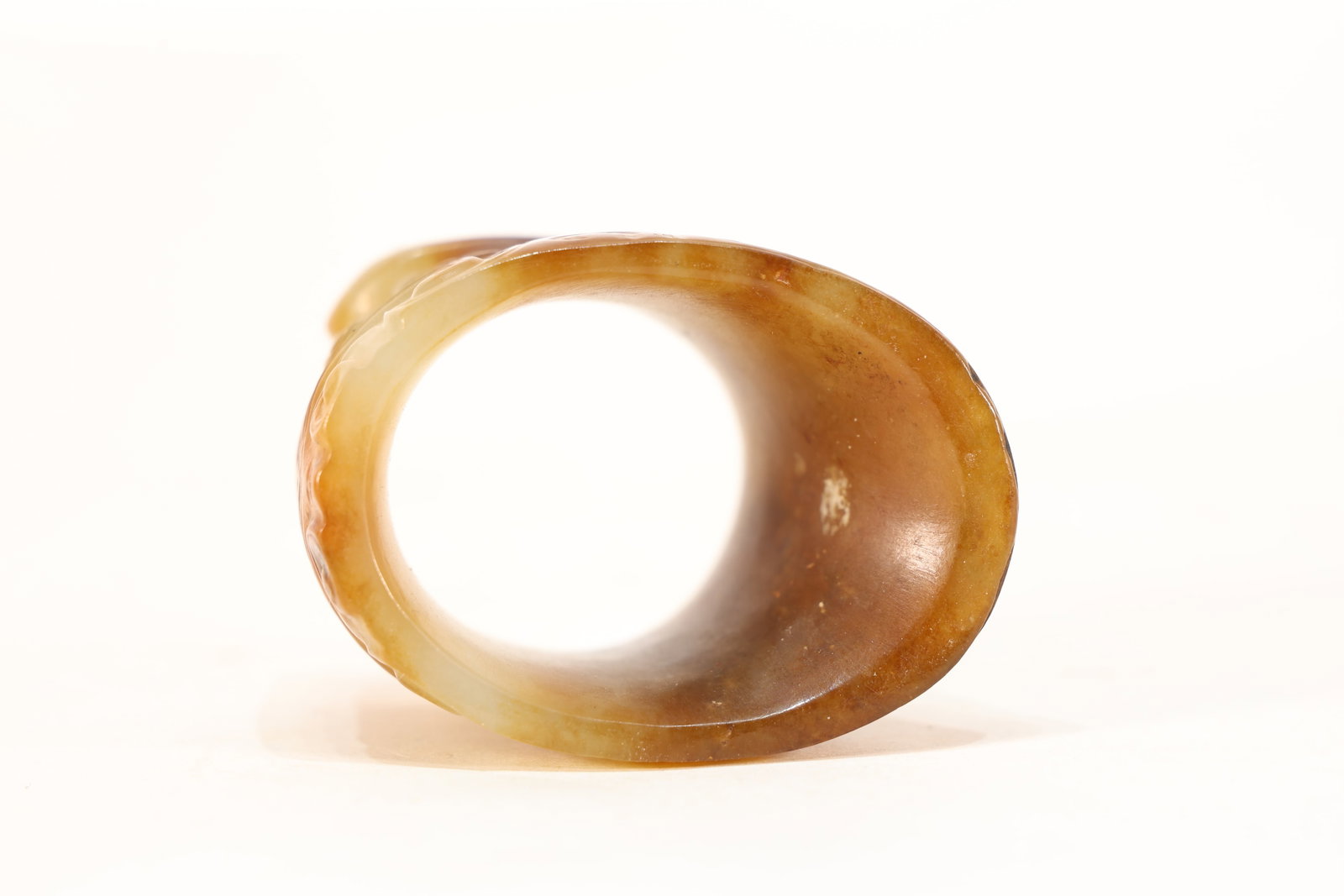 Jade Carved Beast Face Pattern Thumb Ring - 5
