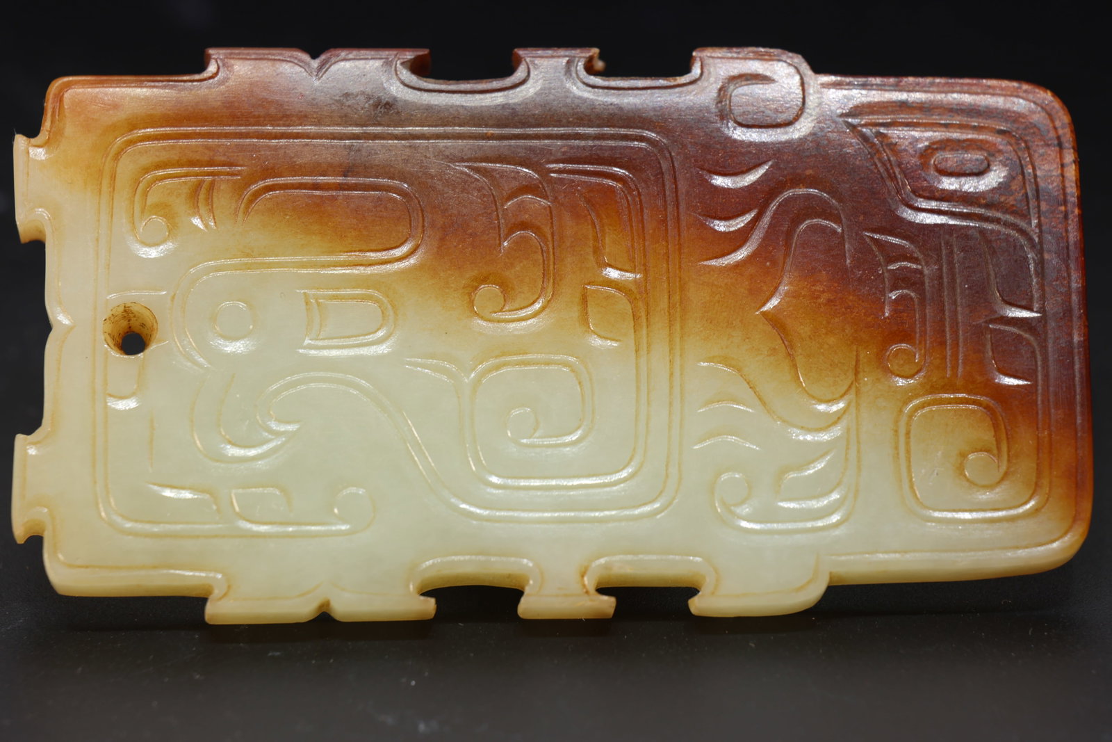 Jade Carved Bird Pattern Bi - 7