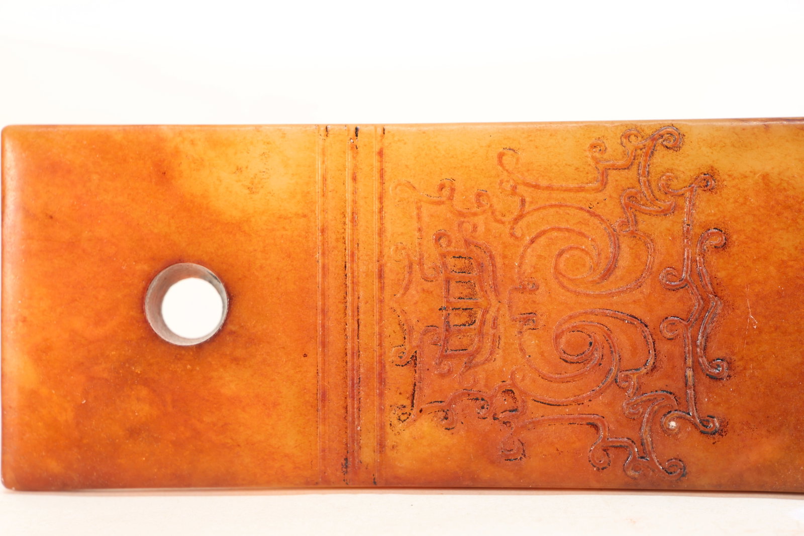Jade Carved Beast Face Pattern Gui - 2