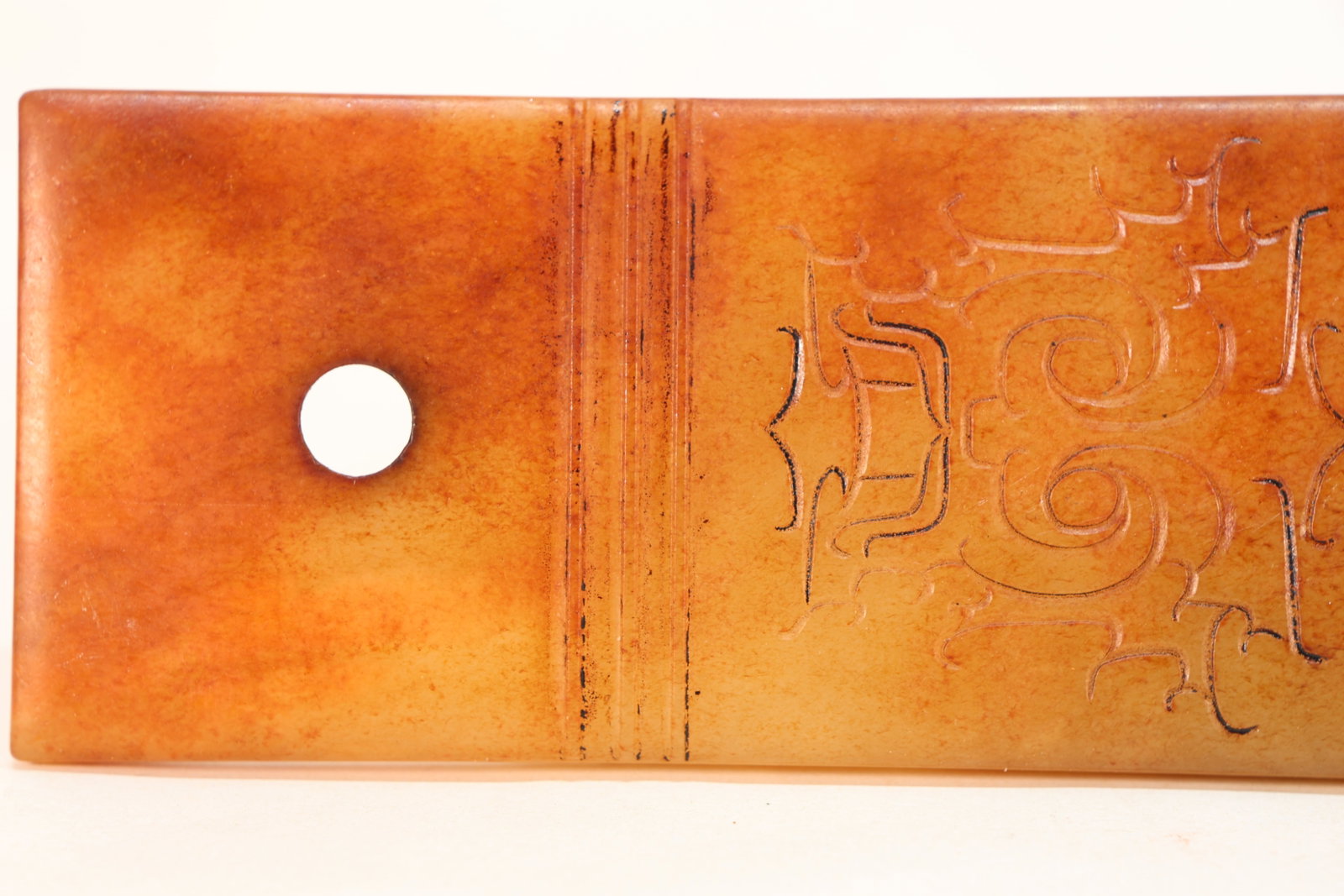 Jade Carved Beast Face Pattern Gui - 5