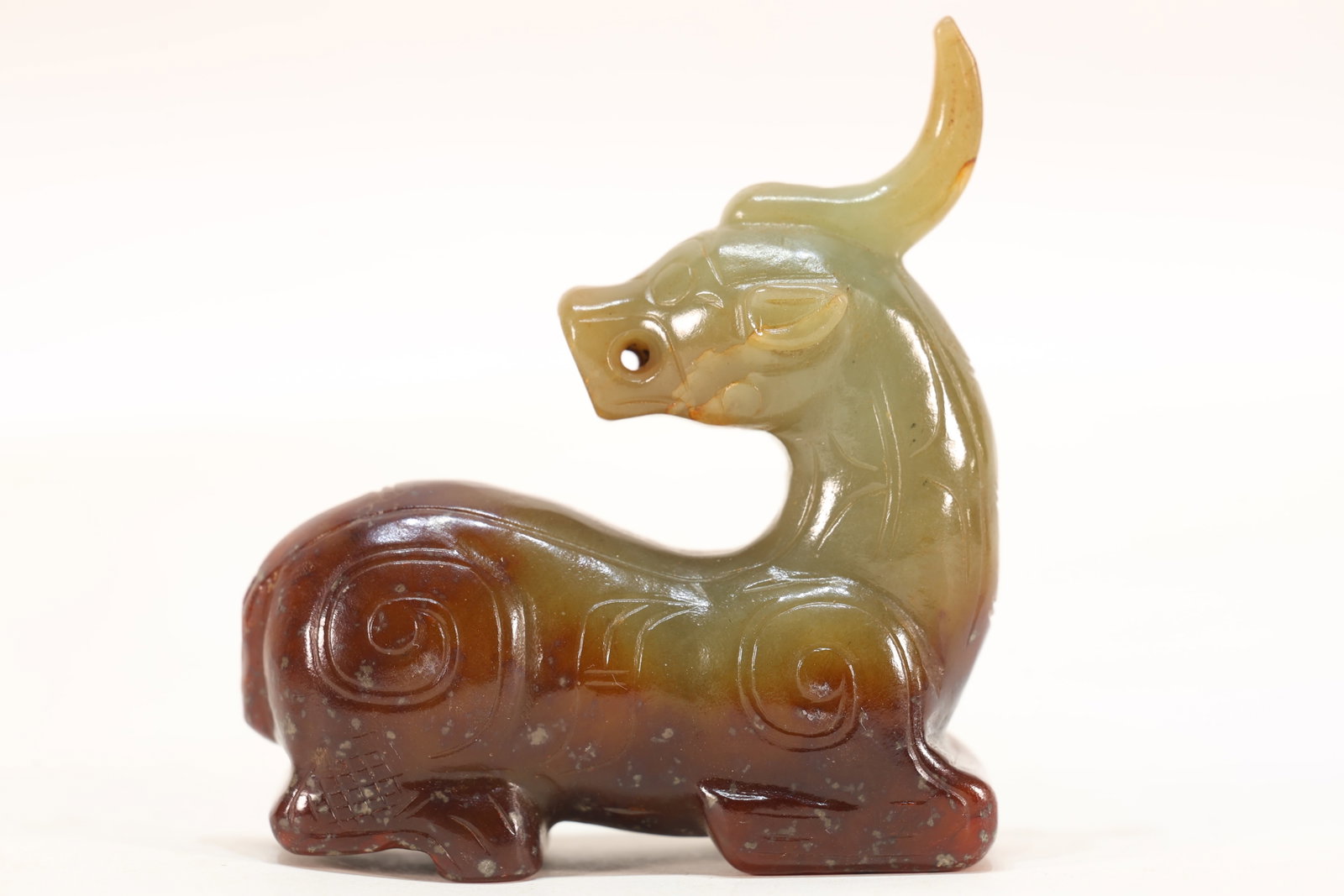 Jade Carved Beast Face Pattern Beast Shape Ornament (1 of 9)