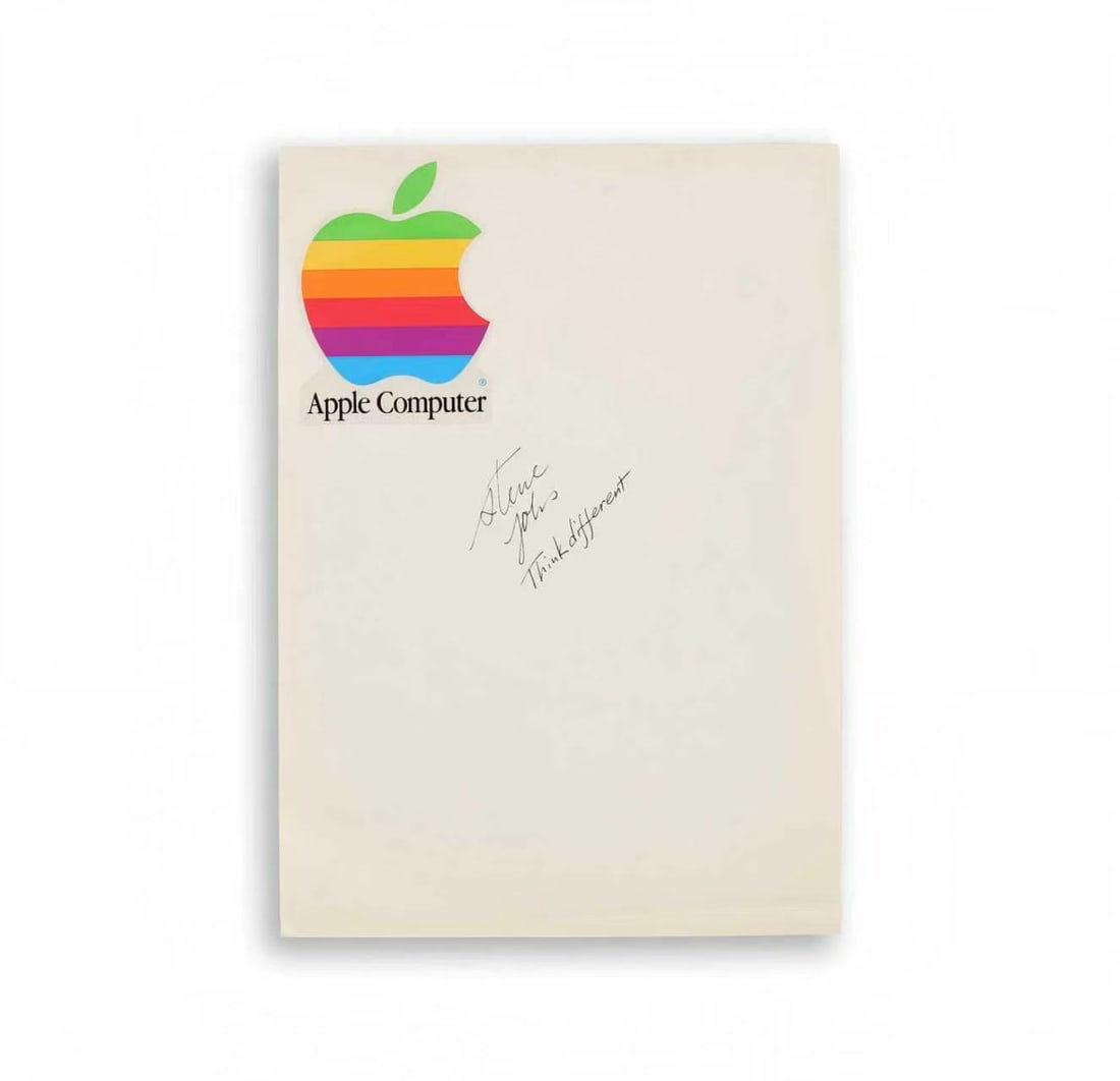 Steve Jobs Signed Letterhead with 'I Love Manufacturing' Inscription (1 of 1)