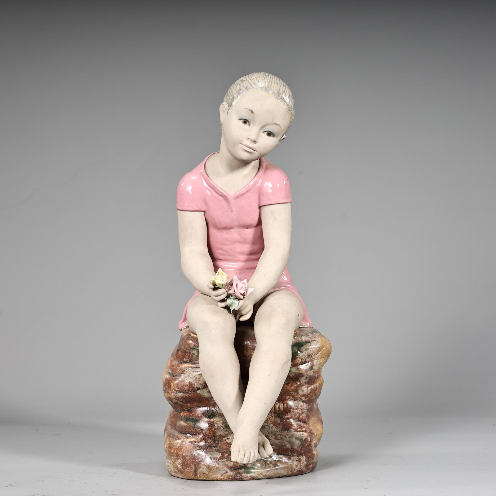 Zepher Liadro Porcelain Girl On Rack With Flower 1978 Retired DIASA (1 of 7)