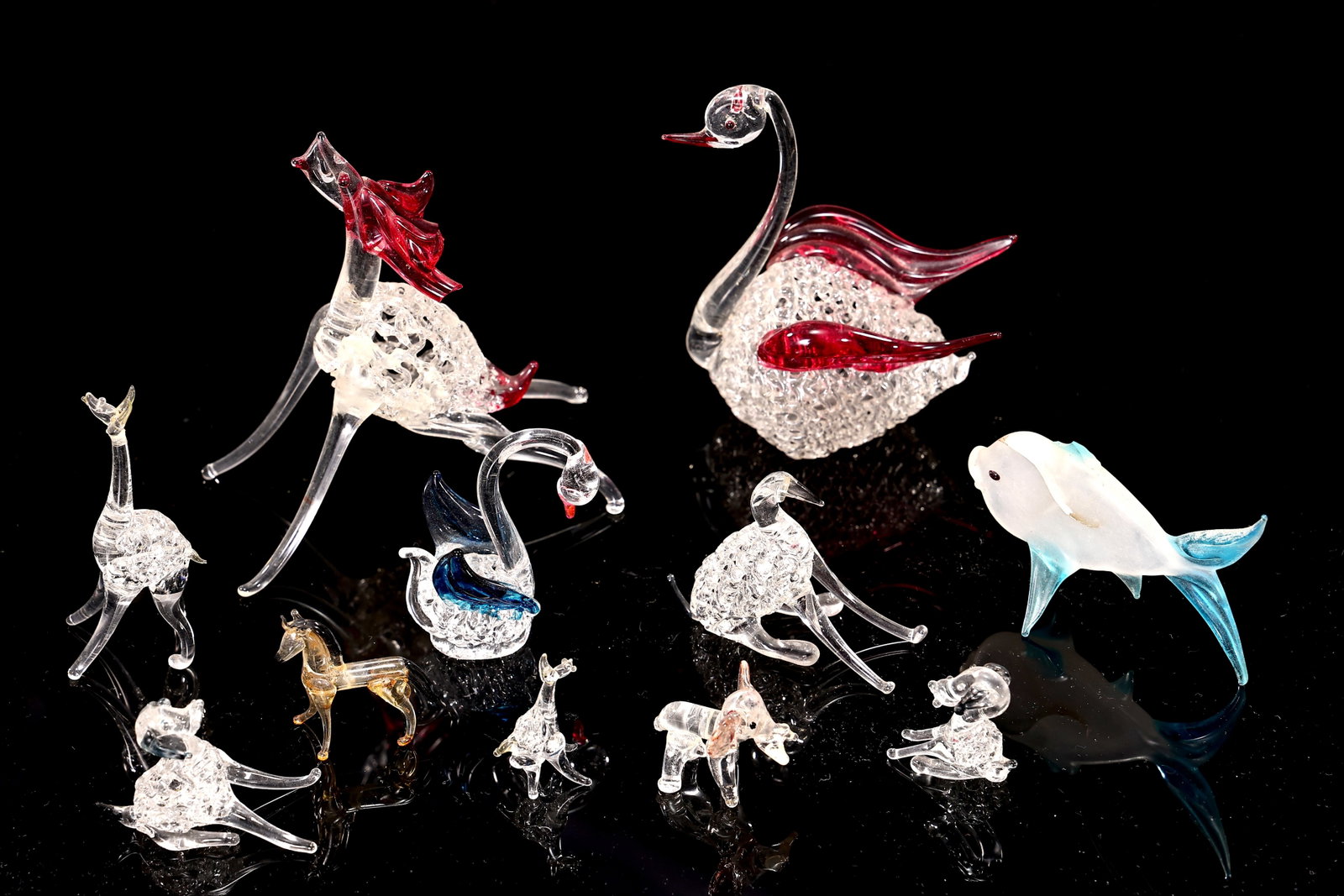 Group Of Handblown Glass Animals Figurines (1 of 7)