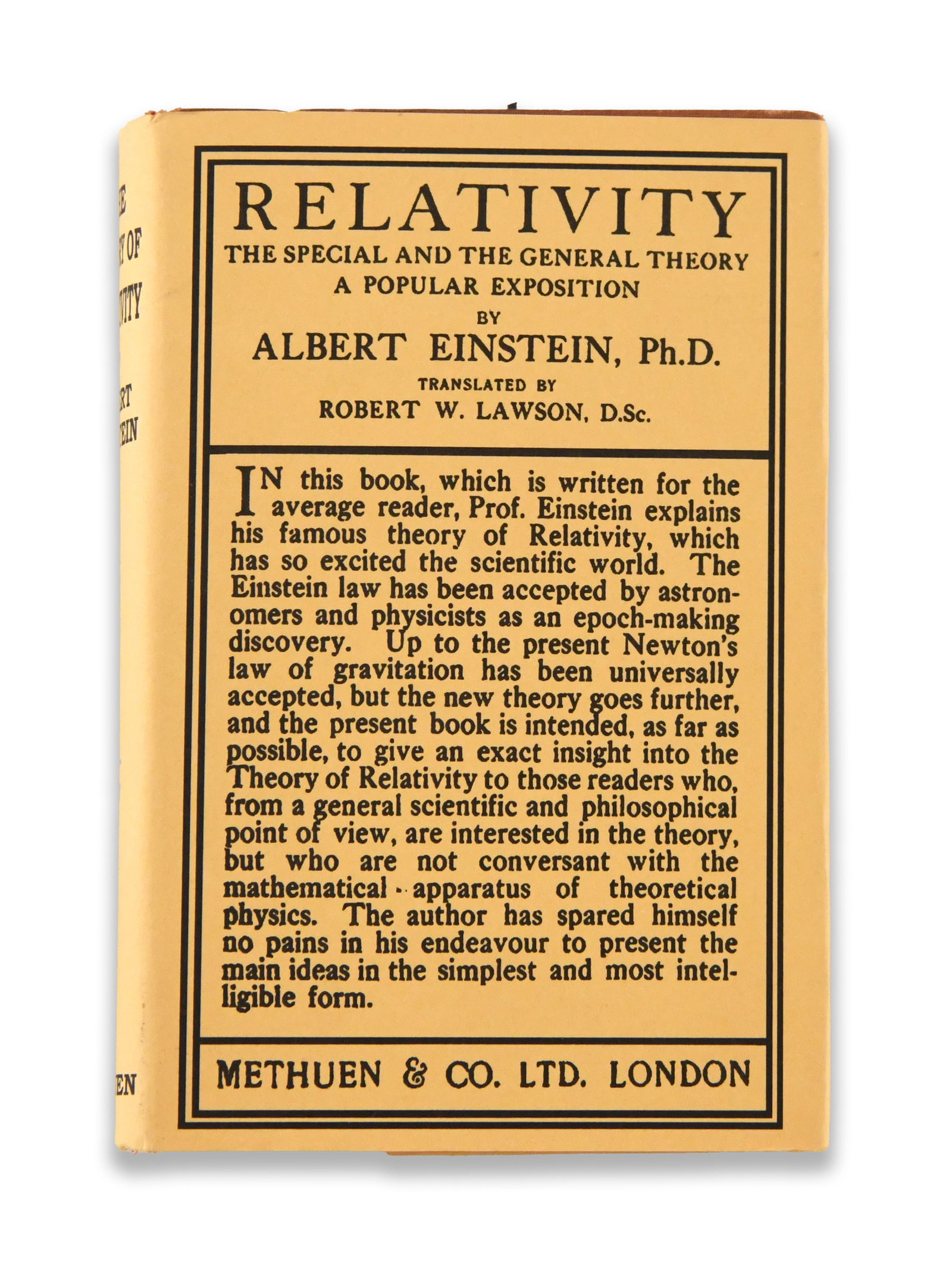 Albert Einstein - Signed Relativity: The Special and the General Theory (1 of 4)