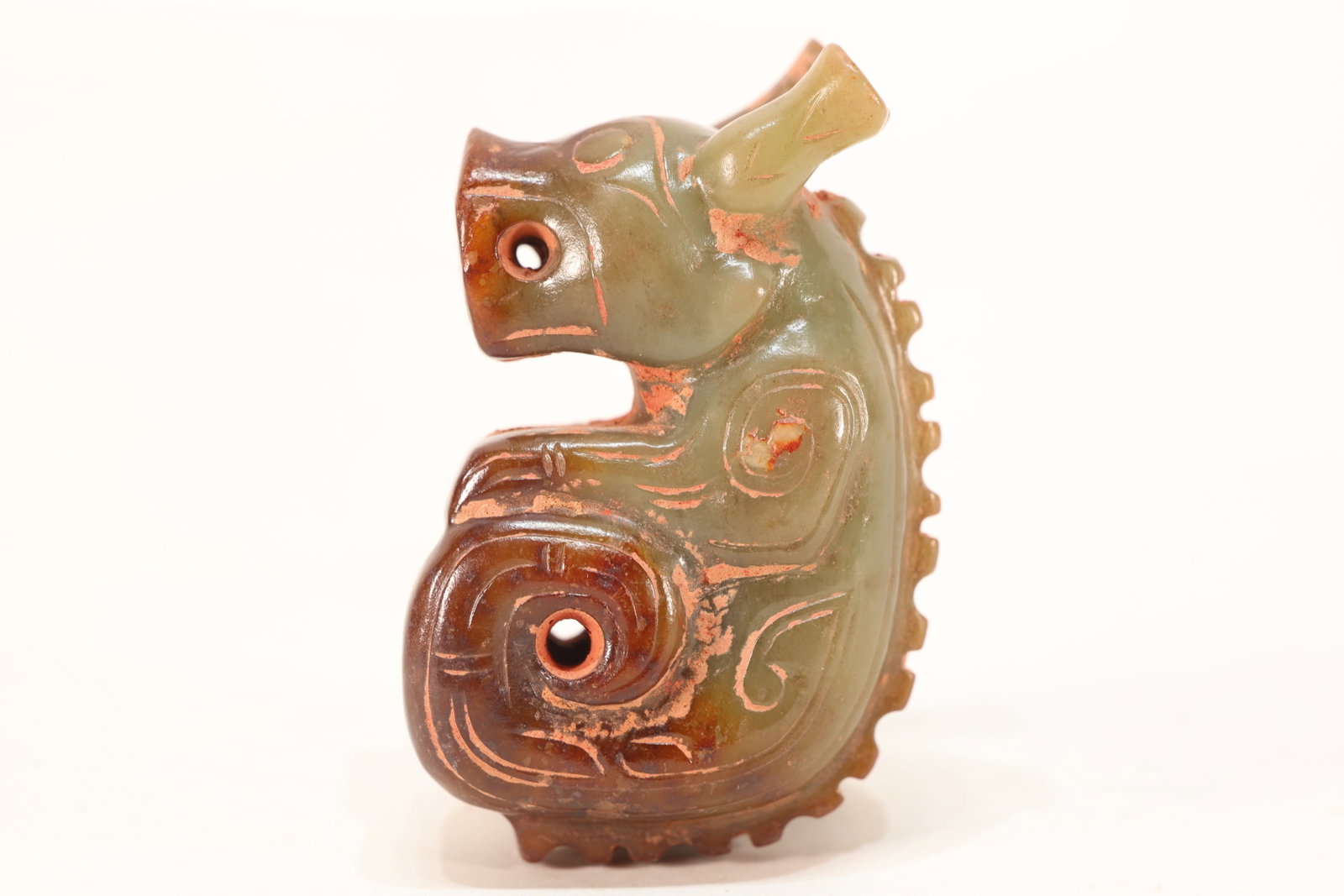 Jade Carved Beast Face Pattern Beast Shape Ornament (1 of 10)