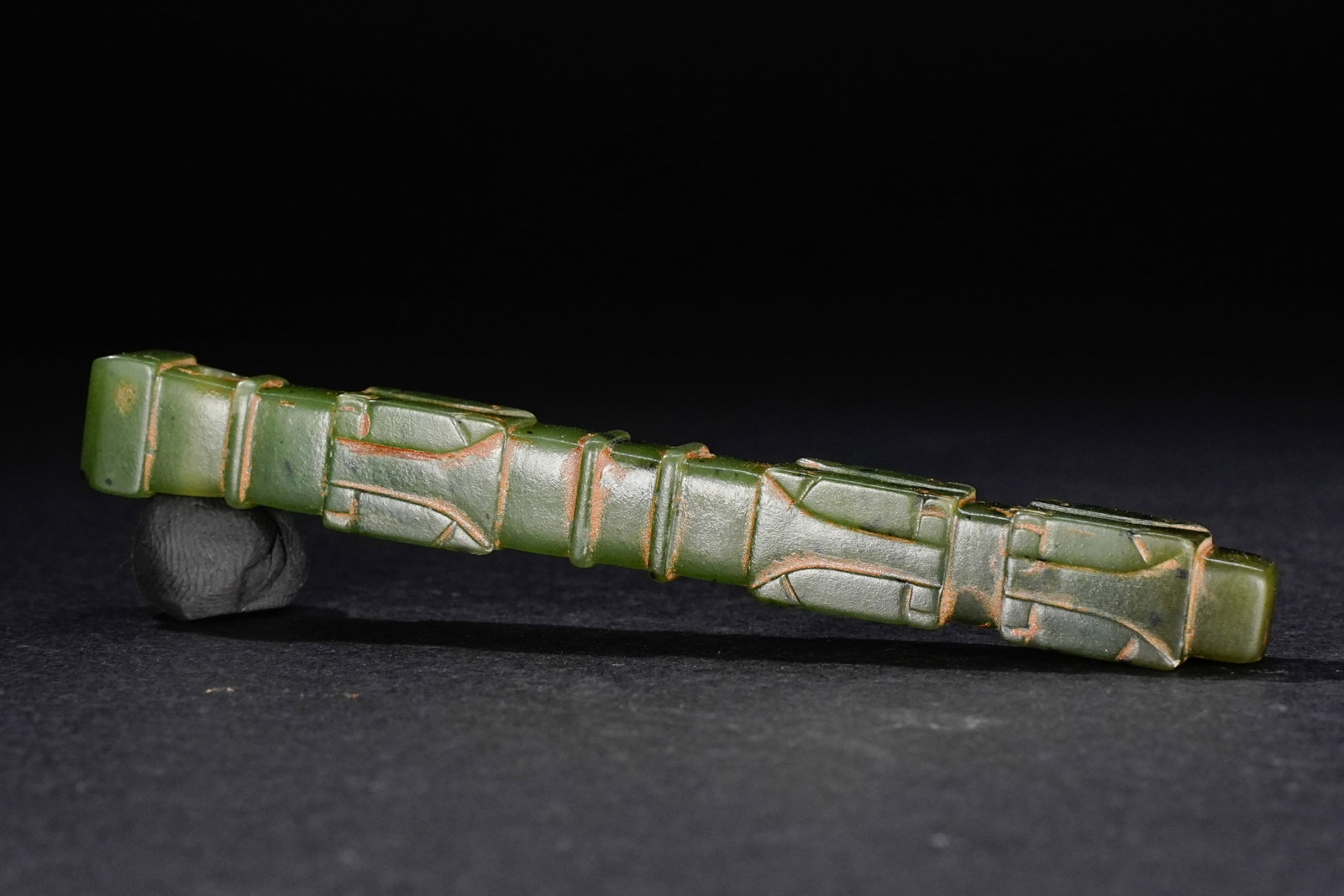 Jade Carved Cicada Pattern Stick: Jade Carved Cicada Pattern Stick (8.8 x 0.8 x 1cm)