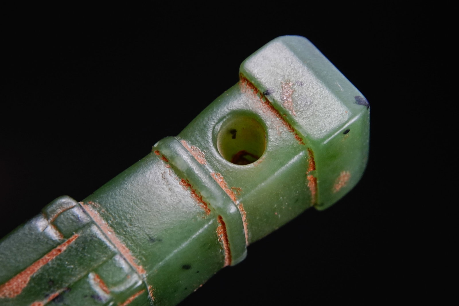 Jade Carved Cicada Pattern Stick - 3