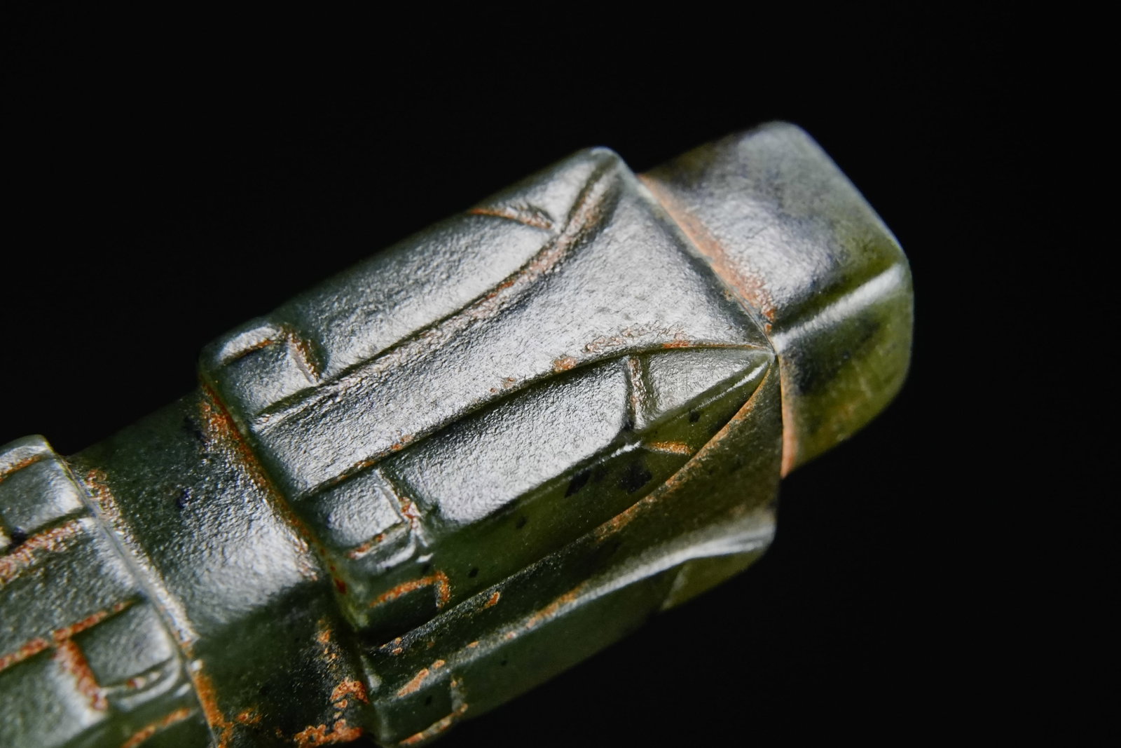 Jade Carved Cicada Pattern Stick - 7