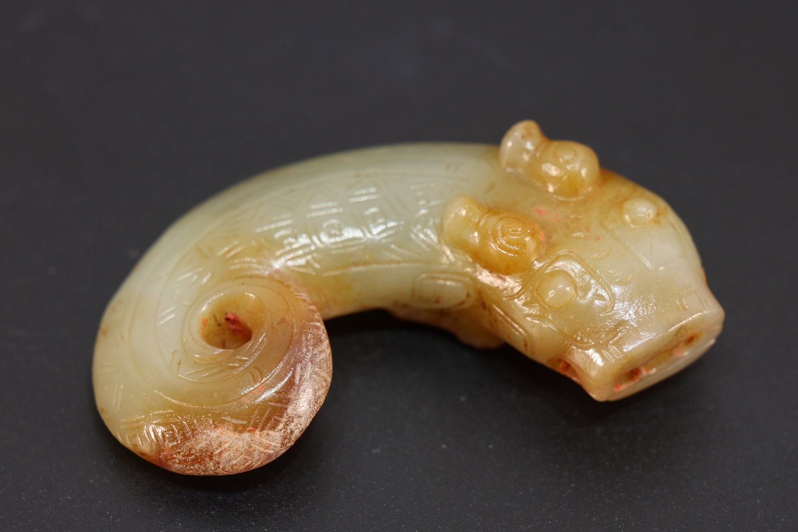 Jade Carved Beast Face Pattern Beast Shape Ornament (1 of 7)