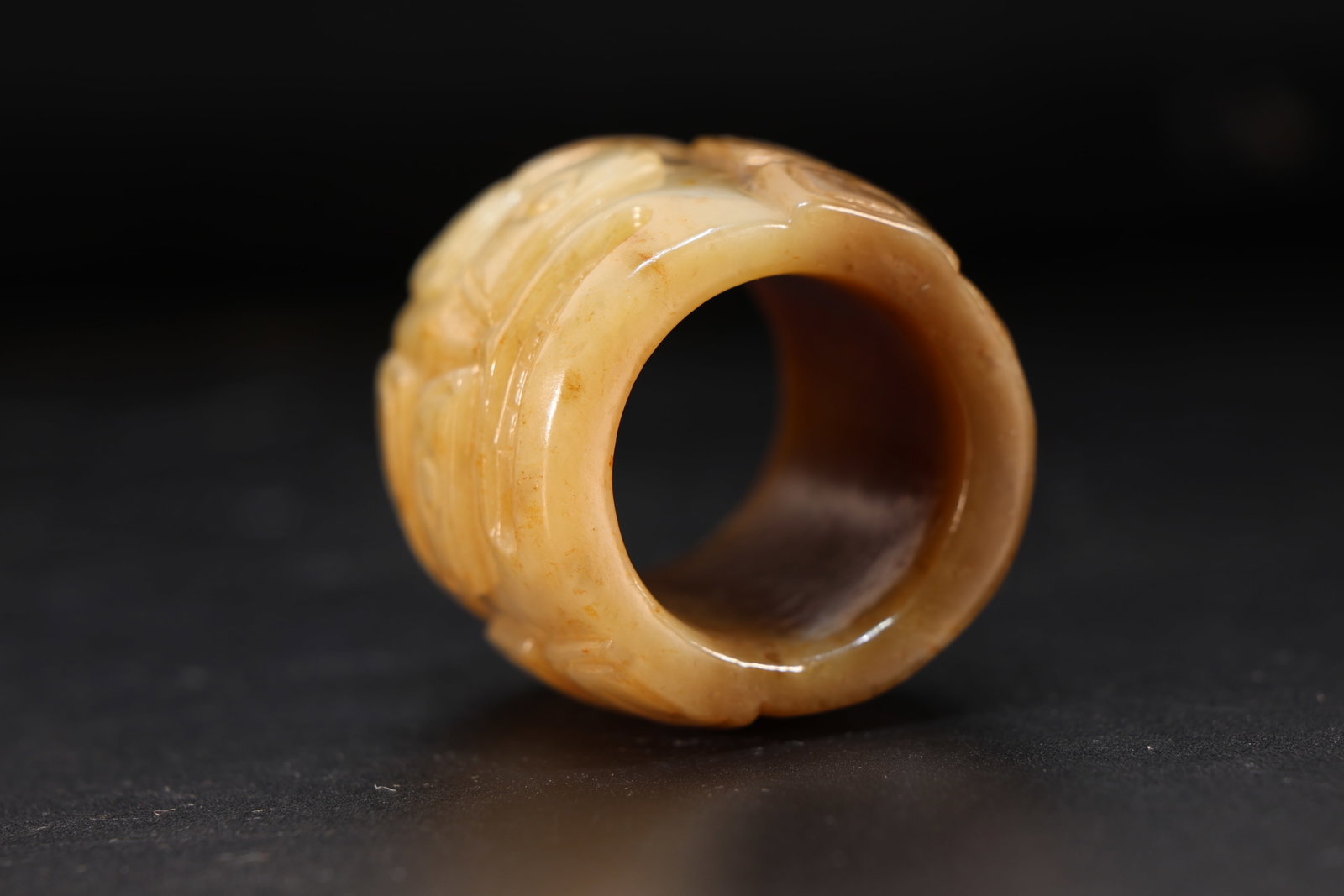 Jade Carved Beast Face Pattern Thumb Ring - 5