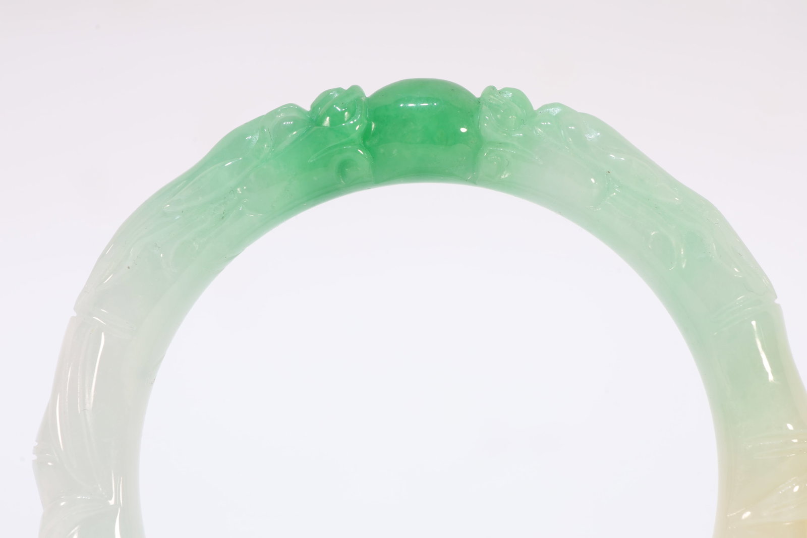 Jadeite Carved Dragon Pattern Bangle - 2