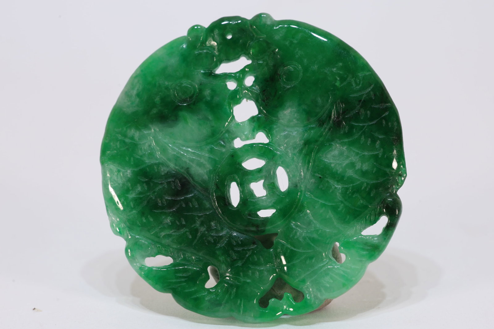 Jadeite Carved Fish Pattern Pendant - 2