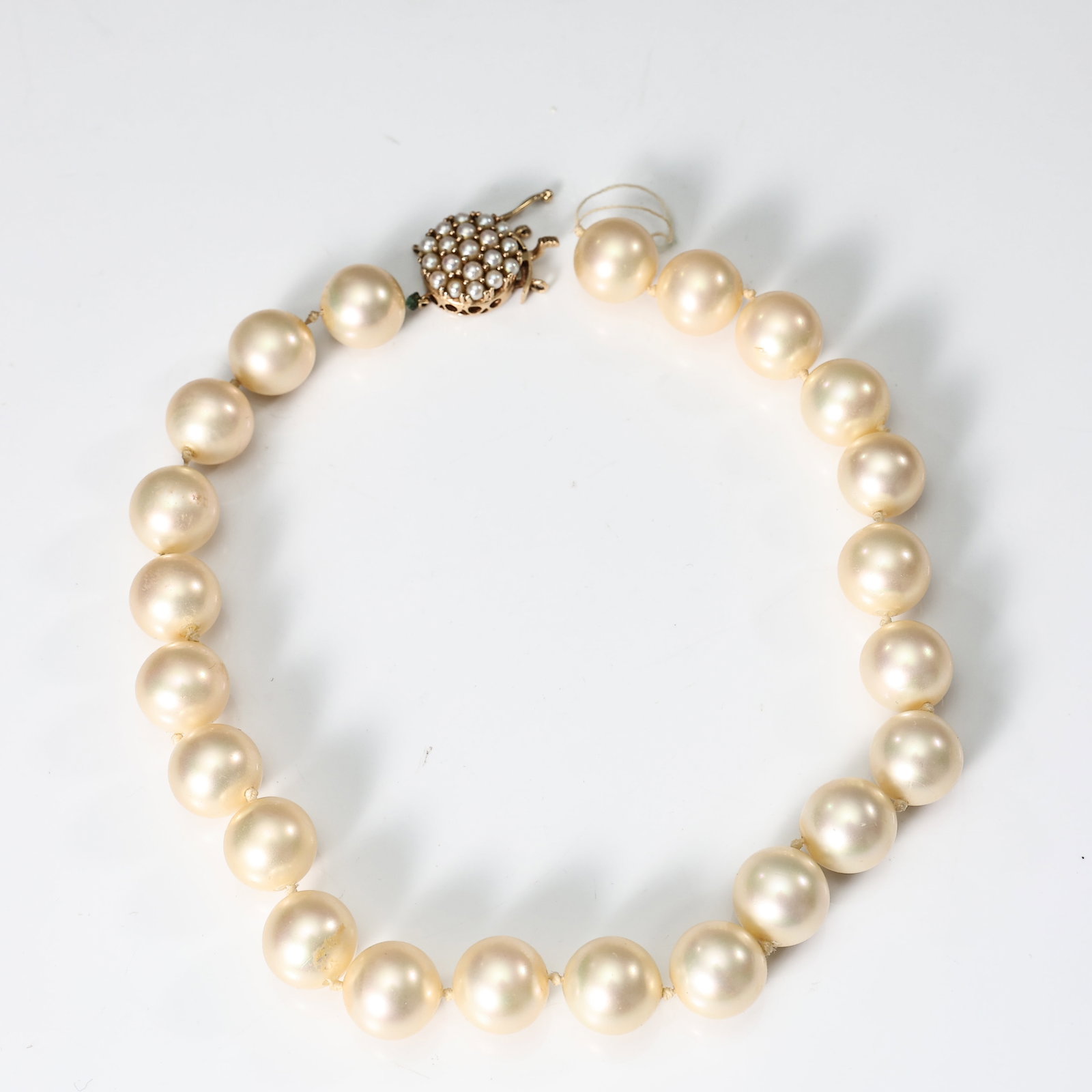 Vintage 14k Yellow Gold Clasp Simulated Pearl Necklace (1 of 6)