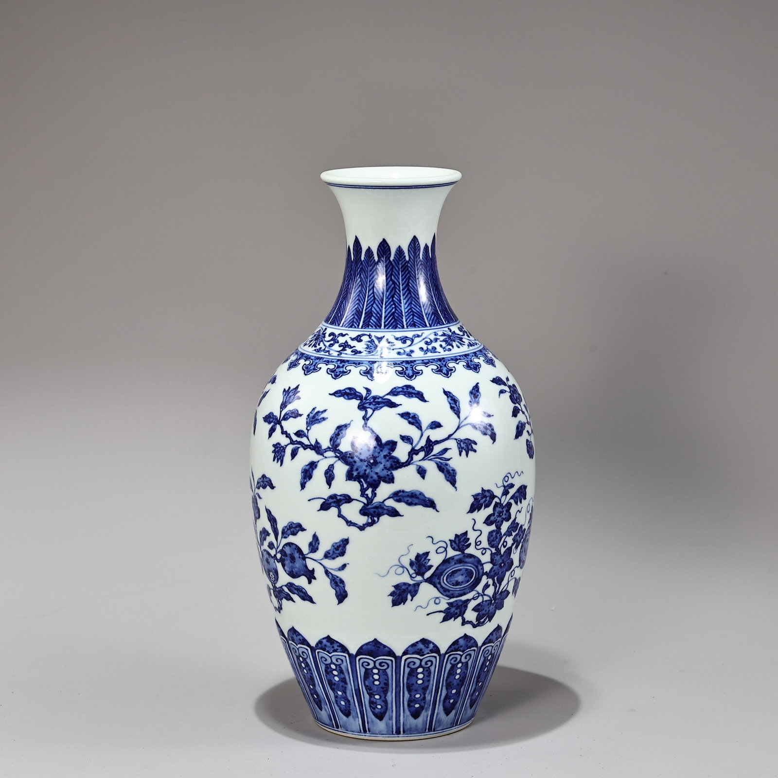 Chinese Blue And White Baluster Porcelain Vase (1 of 6)