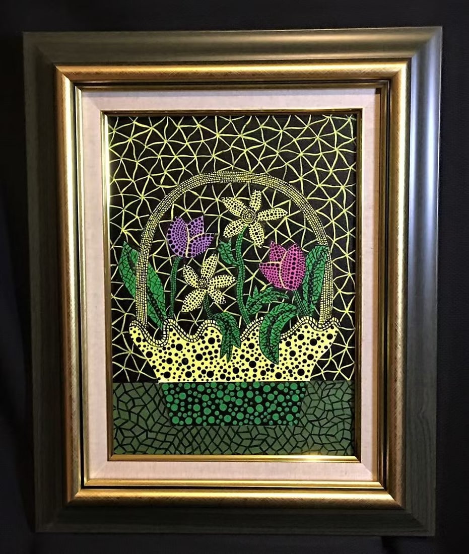 Drawing Flower Oil Painting,Yayoi Kusama Mark: Drawing Flower Oil Painting,Yayoi Kusama Mark ?49 x 40cm?