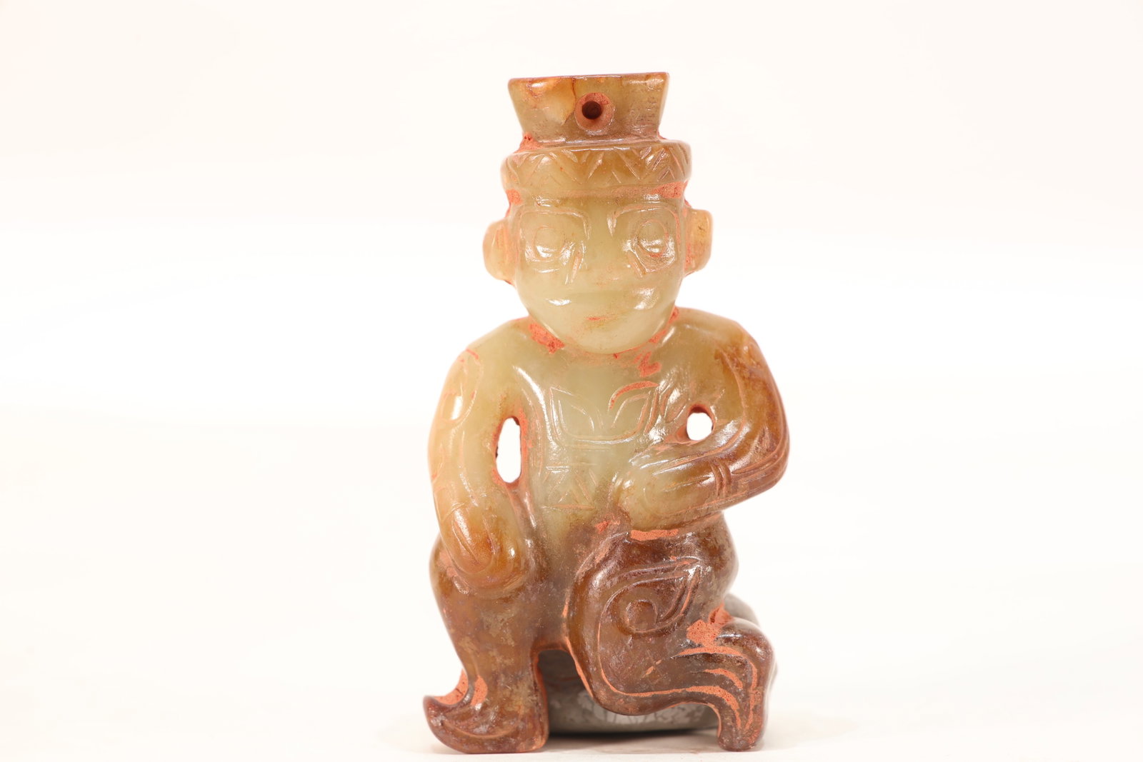 Jade Carved Beast Face Pattern Character Shape Ornament (1 of 8)