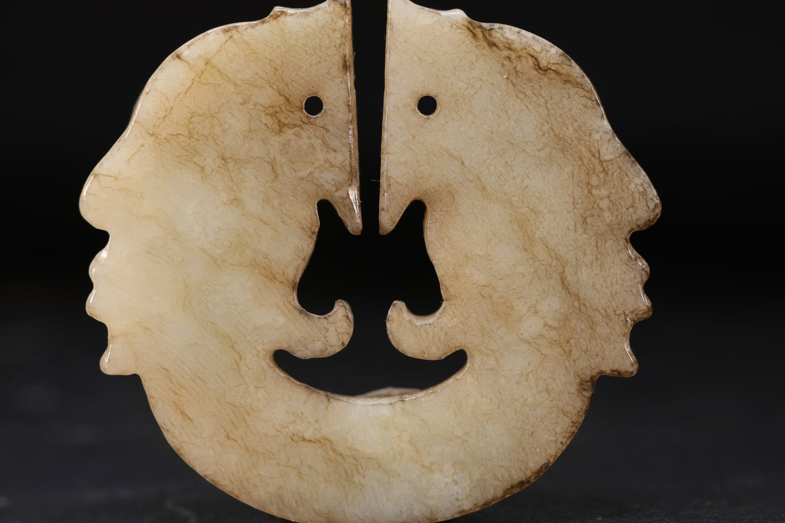 Jade Carved Character Face Pattern Bi - 4