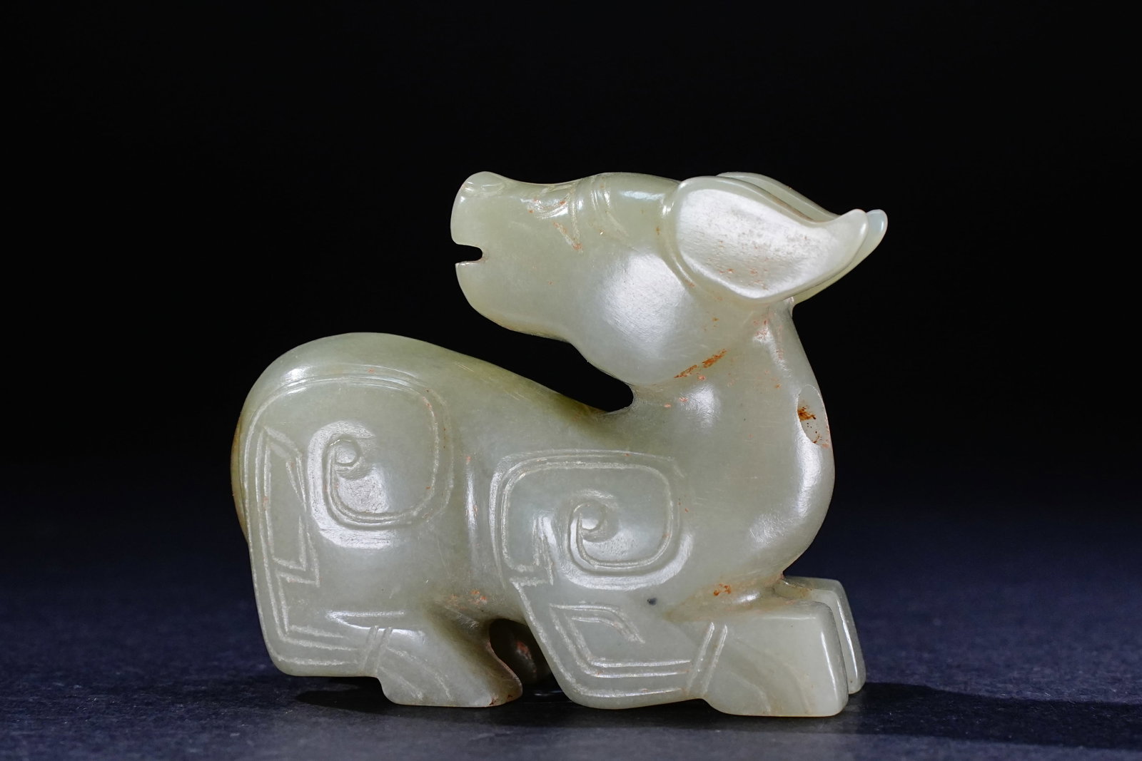 Jade Carved Beast Face Pattern Beast Shape Ornament (1 of 9)