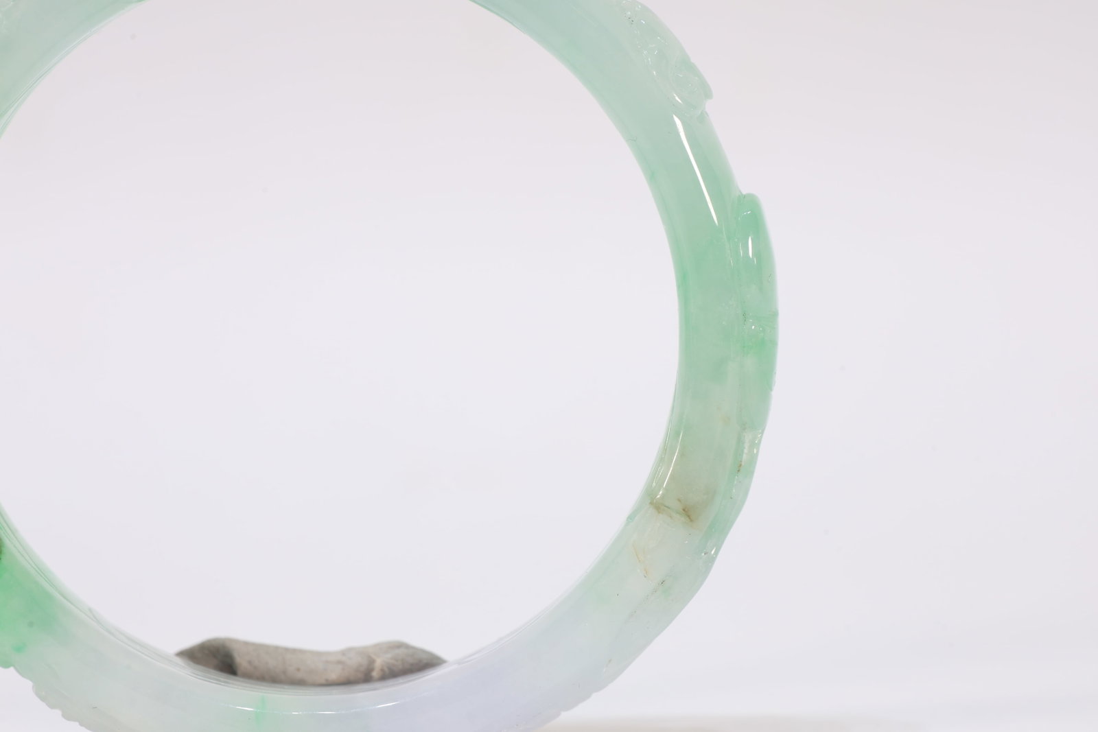 Jadeite Carved Dragon Pattern Bangle - 3