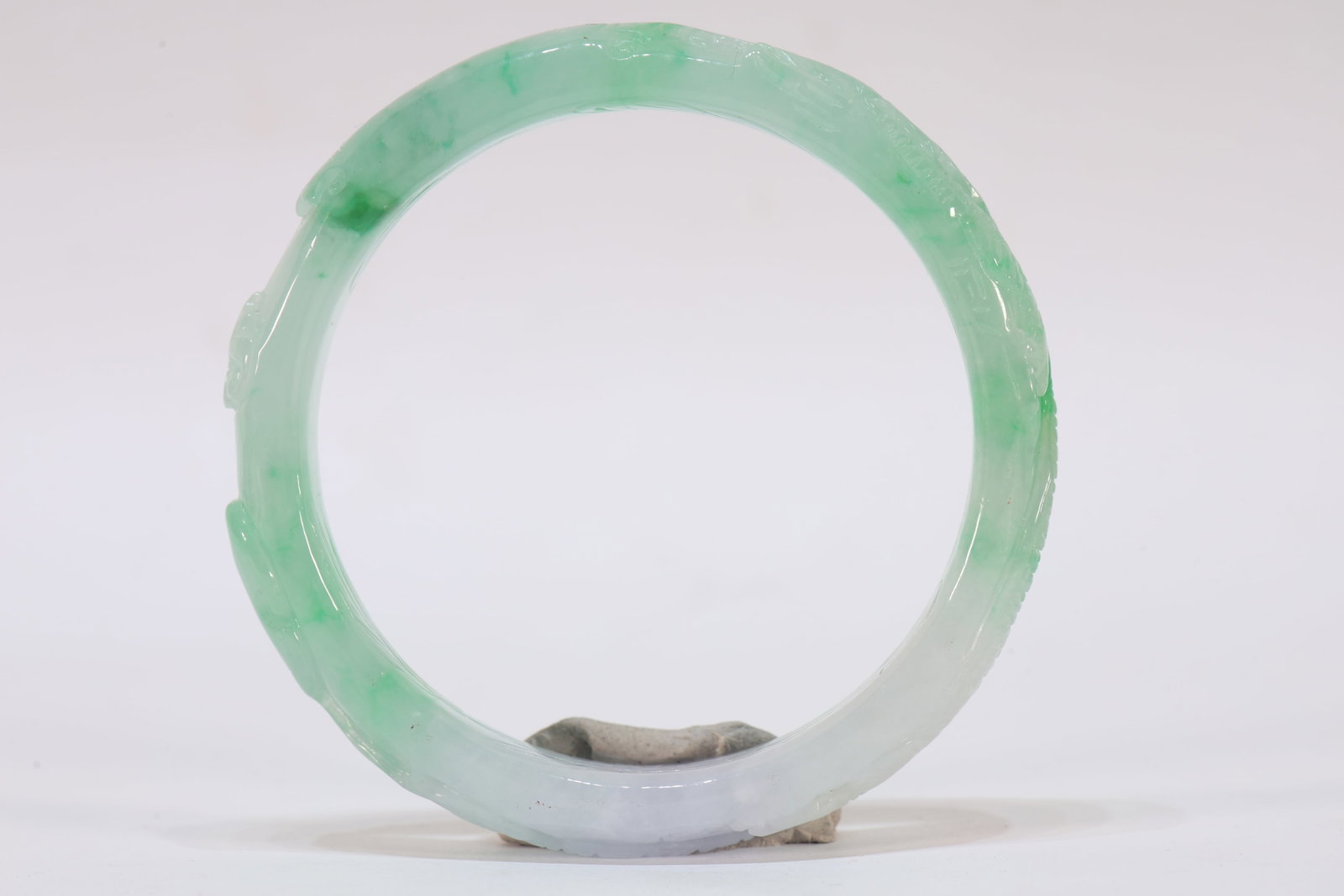 Jadeite Carved Dragon Pattern Bangle - 4