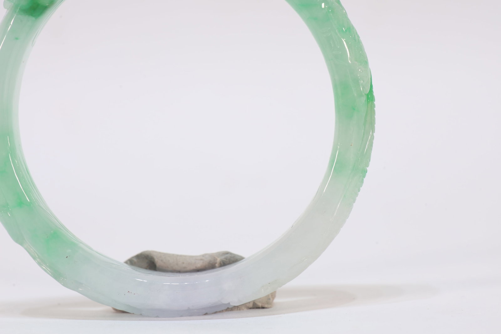 Jadeite Carved Dragon Pattern Bangle - 6