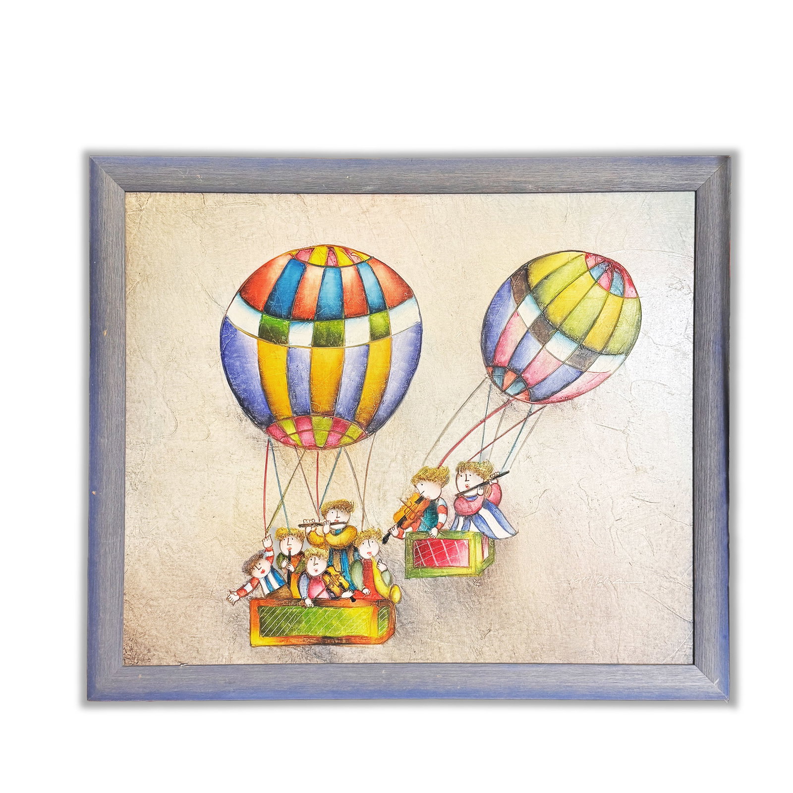 Joyce Roybal Oil On Canvas Of Children In Hot Air Balloon (1 of 5)
