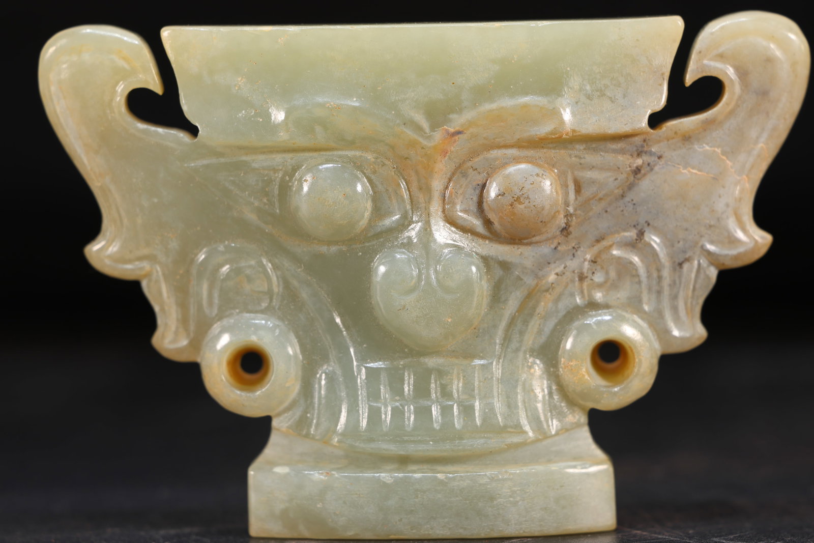 Jade Carved Character Face Pattern Bi - 2