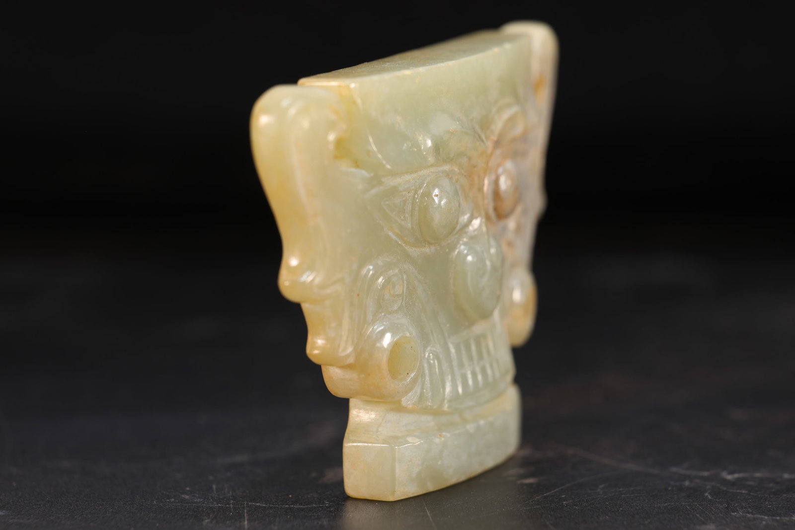 Jade Carved Character Face Pattern Bi - 3