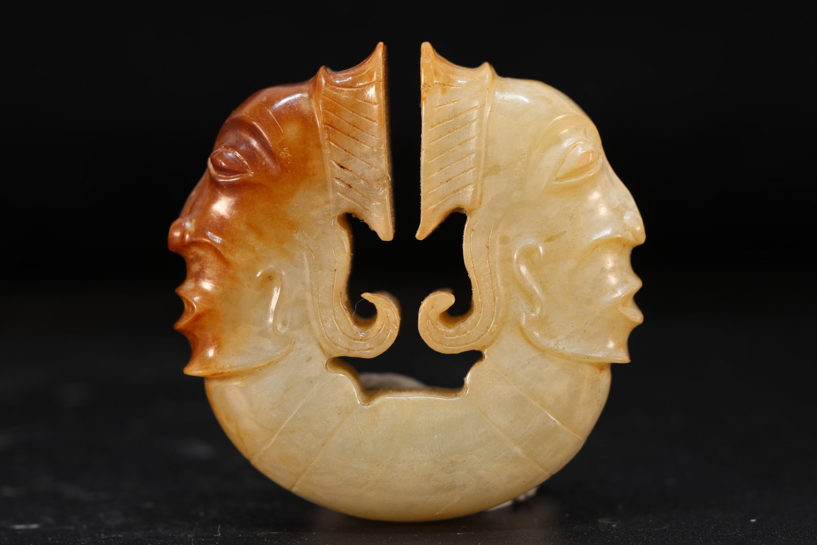 Jade Carved Character Face Pattern Bi - 2