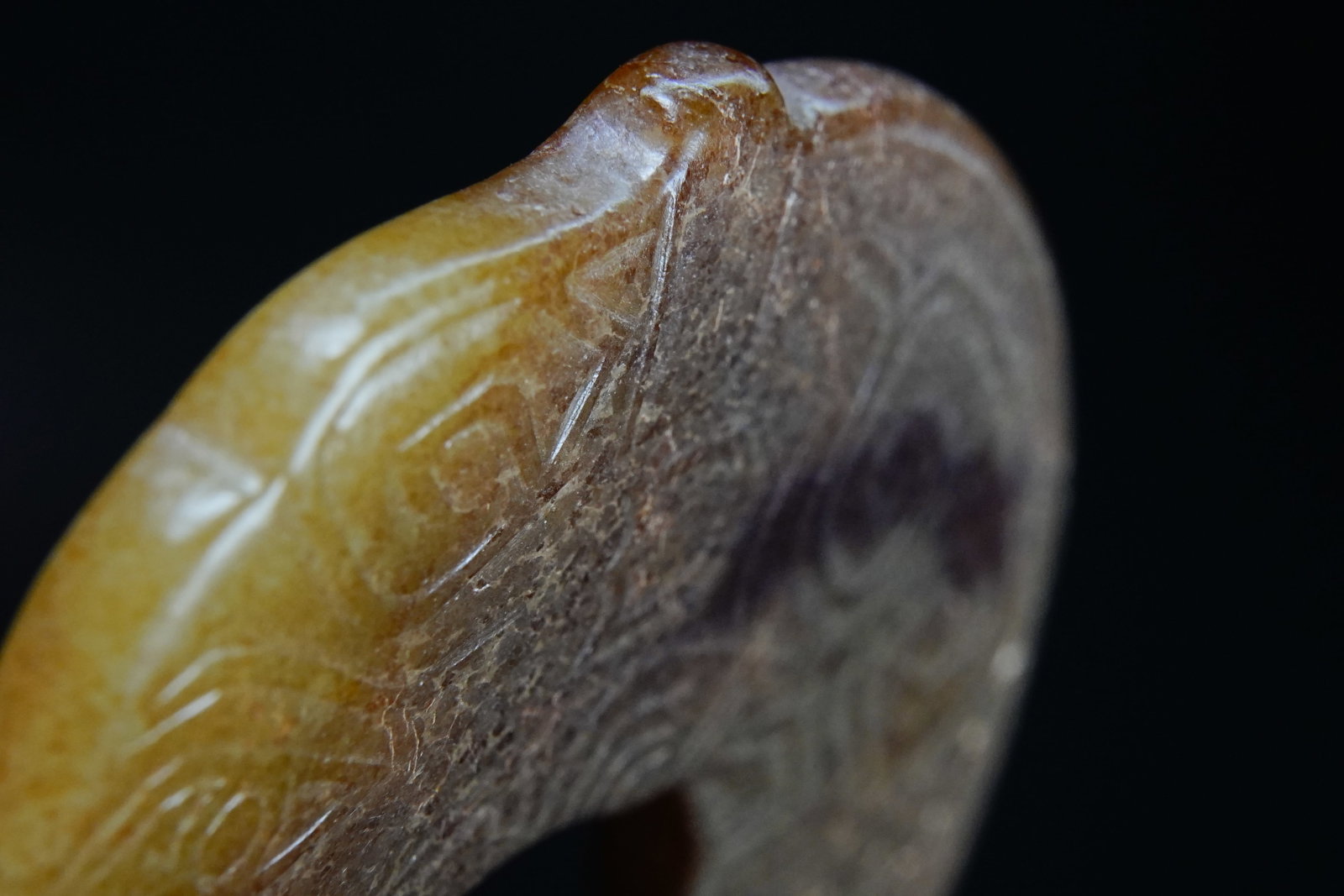 Jade Carved Dragon Pattern Dragon Shape Ring - 9