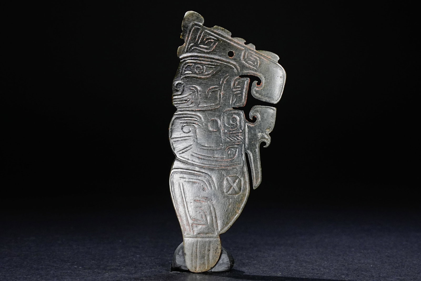 Jade Carved Character Face Pattern Bi - 2