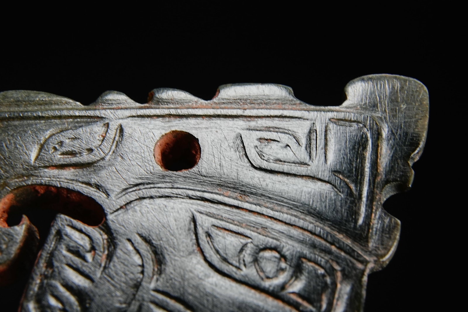 Jade Carved Character Face Pattern Bi - 3