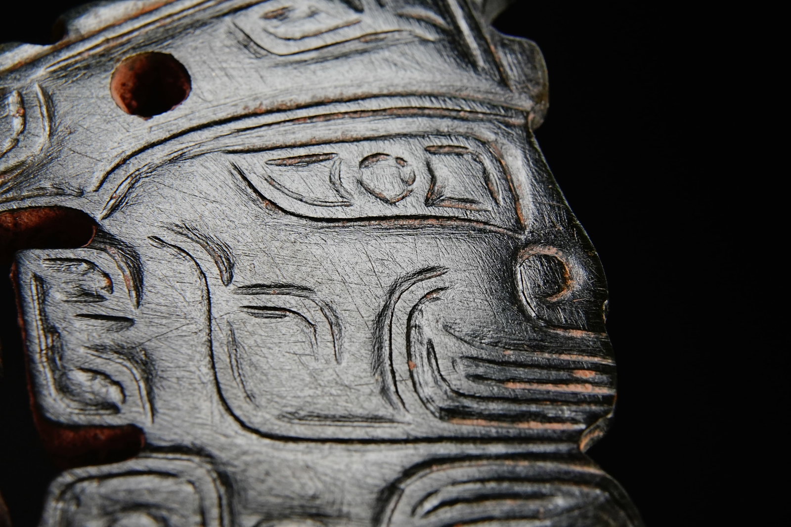 Jade Carved Character Face Pattern Bi - 4