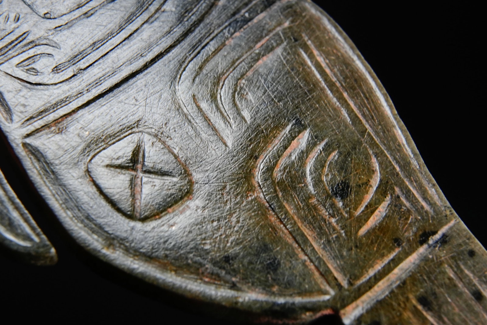 Jade Carved Character Face Pattern Bi - 7