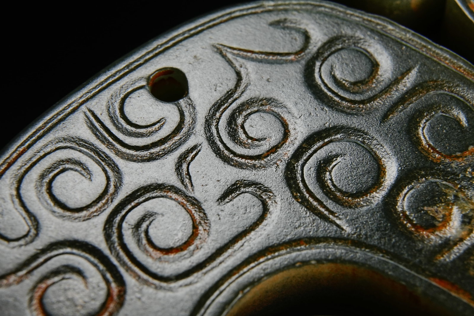 Jade Carved Cloud Pattern Dragon Shape Bi - 6