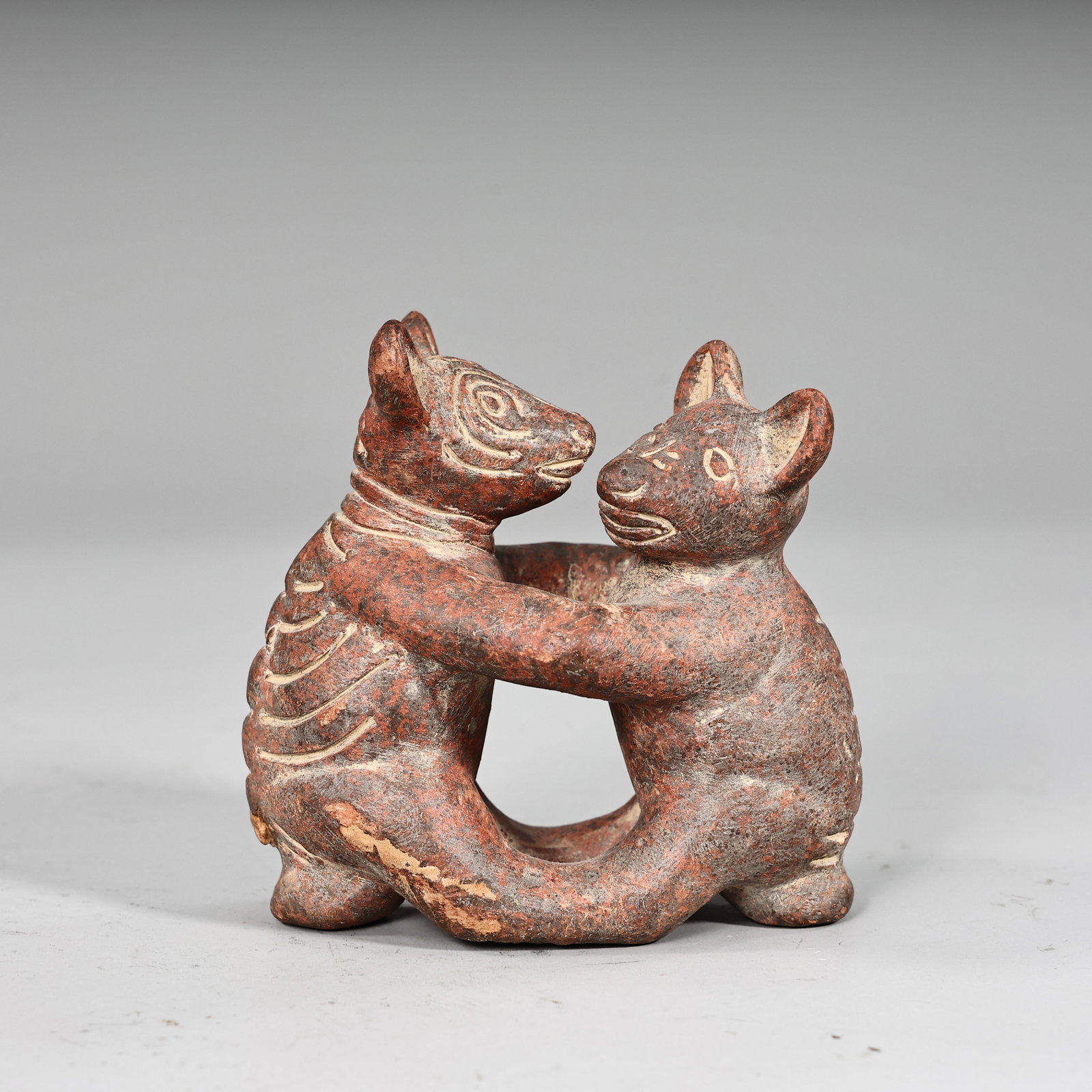 Mexican Redware Colima Knowledge Dogs Pottery Folk Art: Mexican Redware Colima Knowledge Dogs Pottery Folk Art (9 x 5.5 x 8.5 cm)