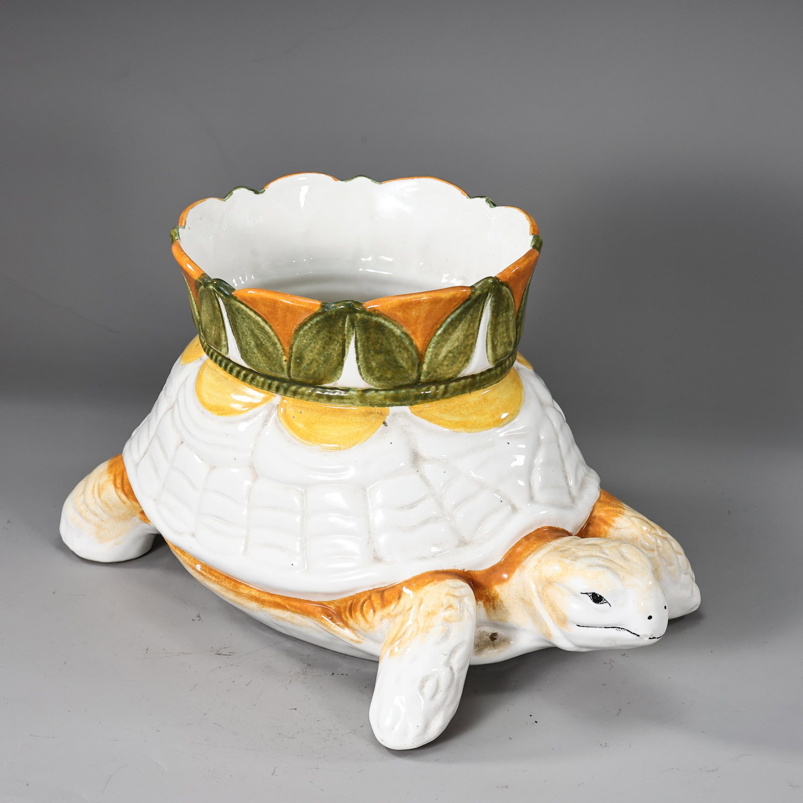 Italian Handcrafted Ceramic Turtle Cachepot / Planter (1 of 8)