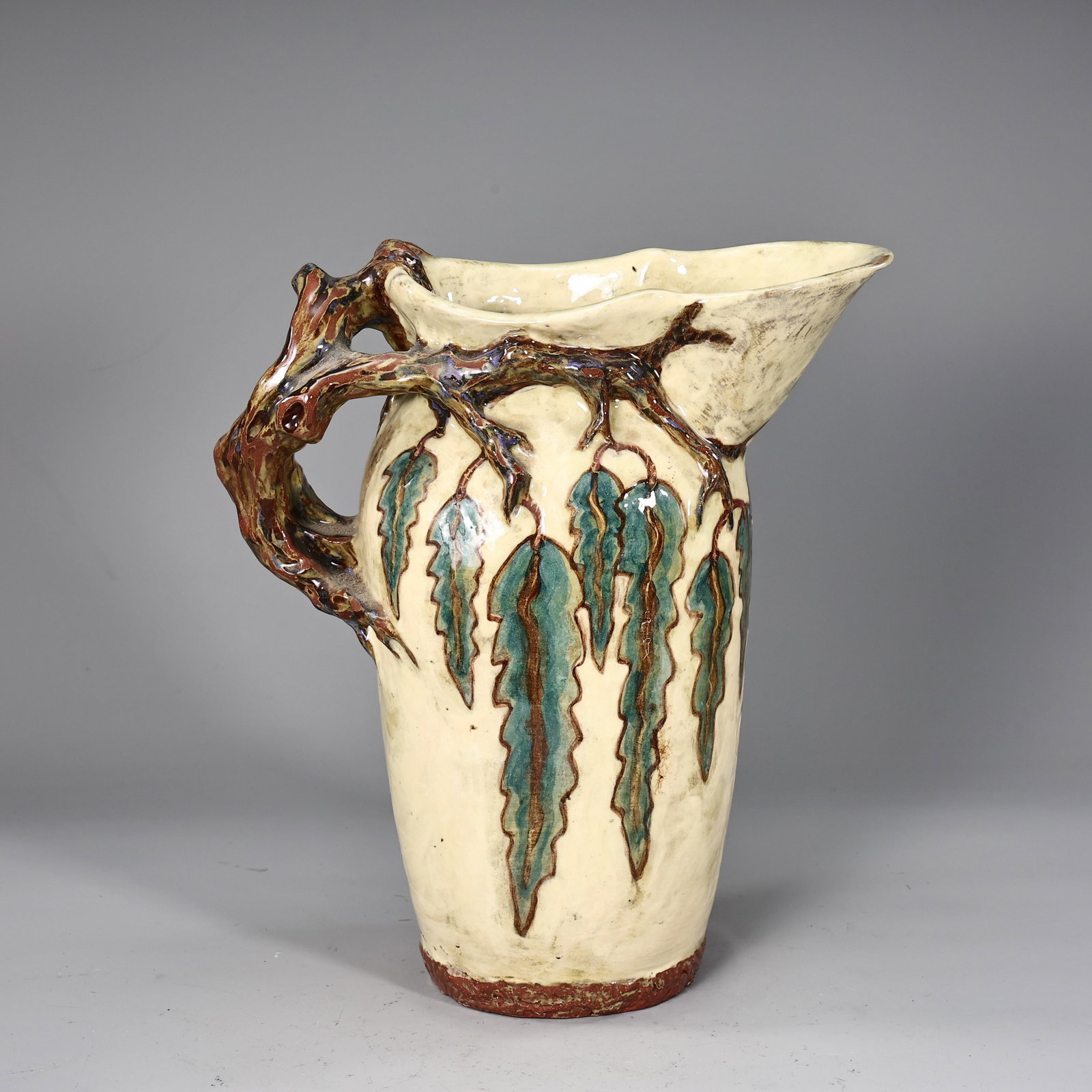 Cypress Branch Hand Made Pottery Pitcher Vase Artist Sign (1 of 8)