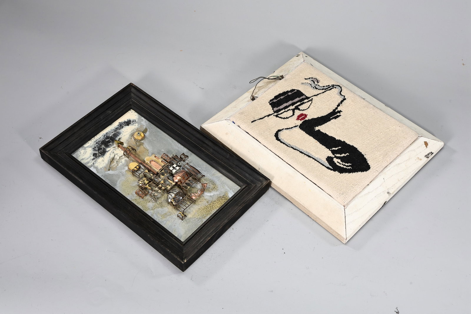 Modern Mixed Media Art And Hand painted Needlepoint Cavas Painting (1 of 5)