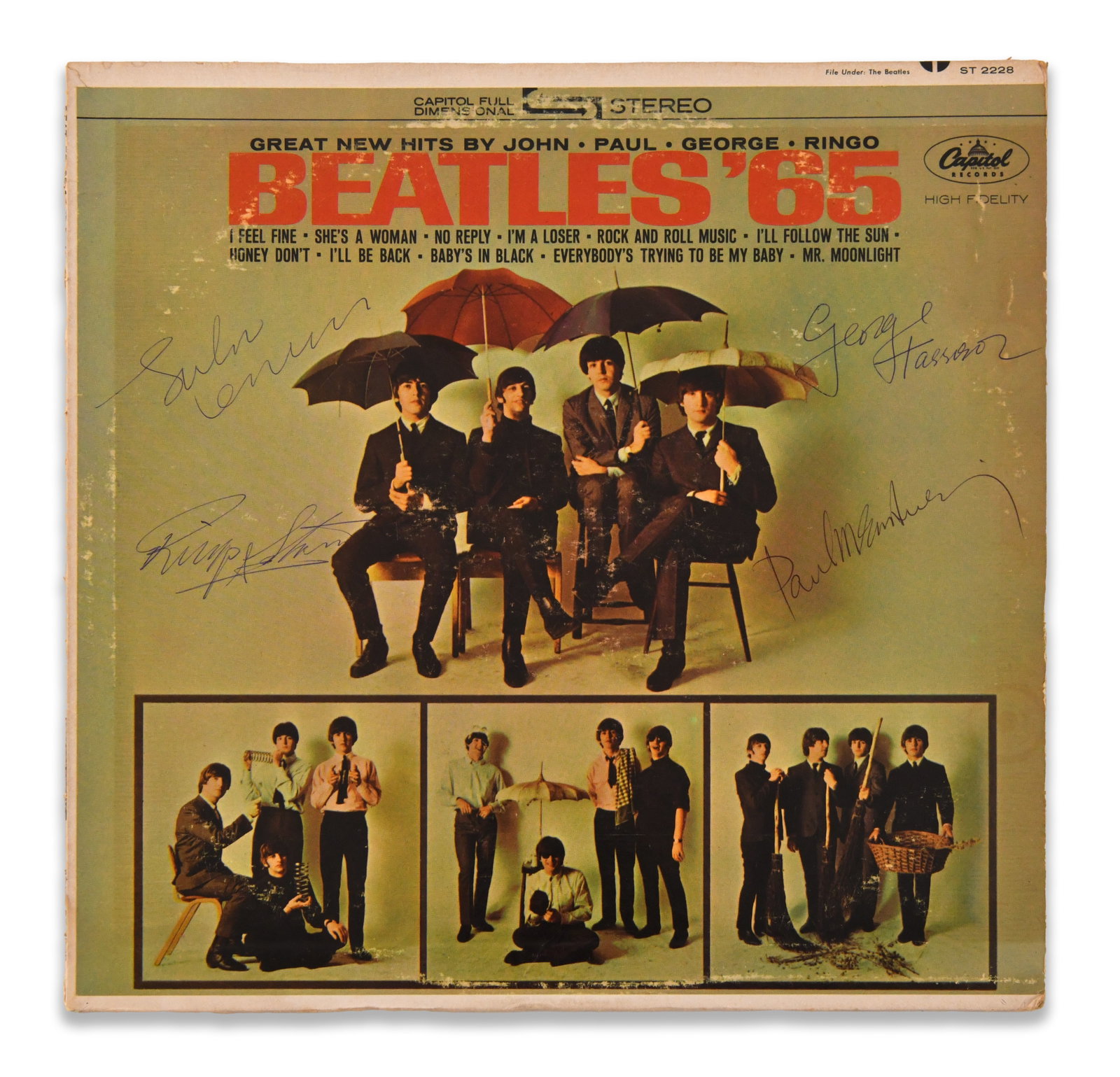 The Beatles - Signed Beatles '65 LP: The Beatles - Signed Beatles '65 LP THE BEATLES - SIGNED BEATLES '65 LP Provenance and Authenticity: The lot is documented by the complete photographic record supplied for catalogue review, including 